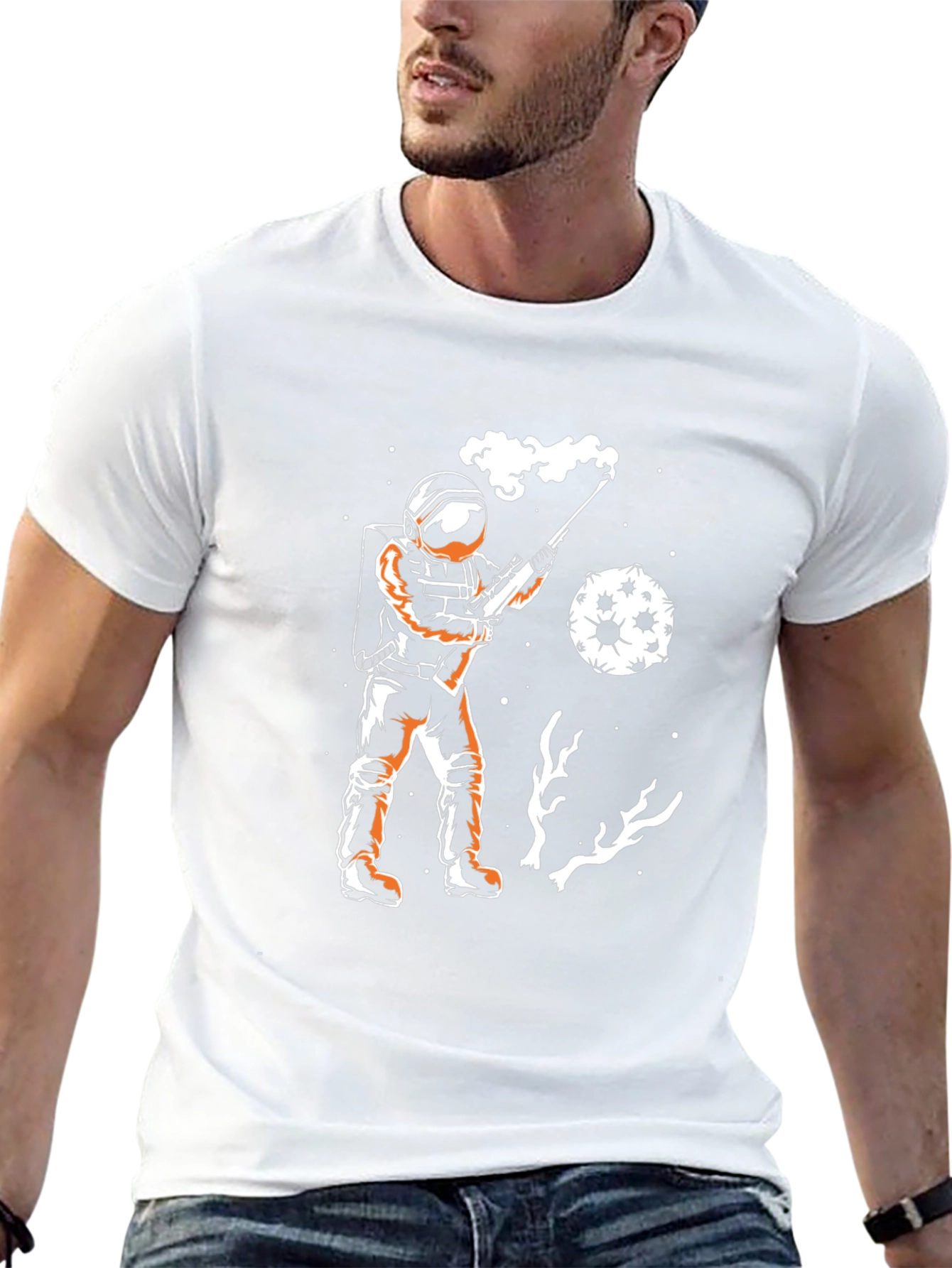 Astronaut Moon Shot T-Shirt - Black Graphic Tee