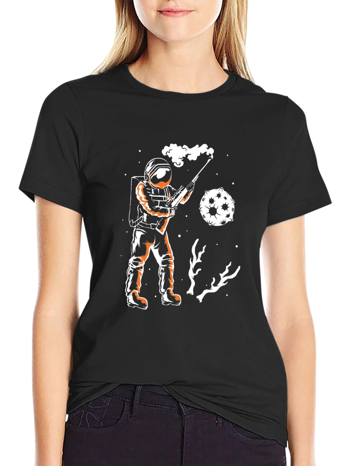 Astronaut Moon Shot T-Shirt - Black Graphic Tee