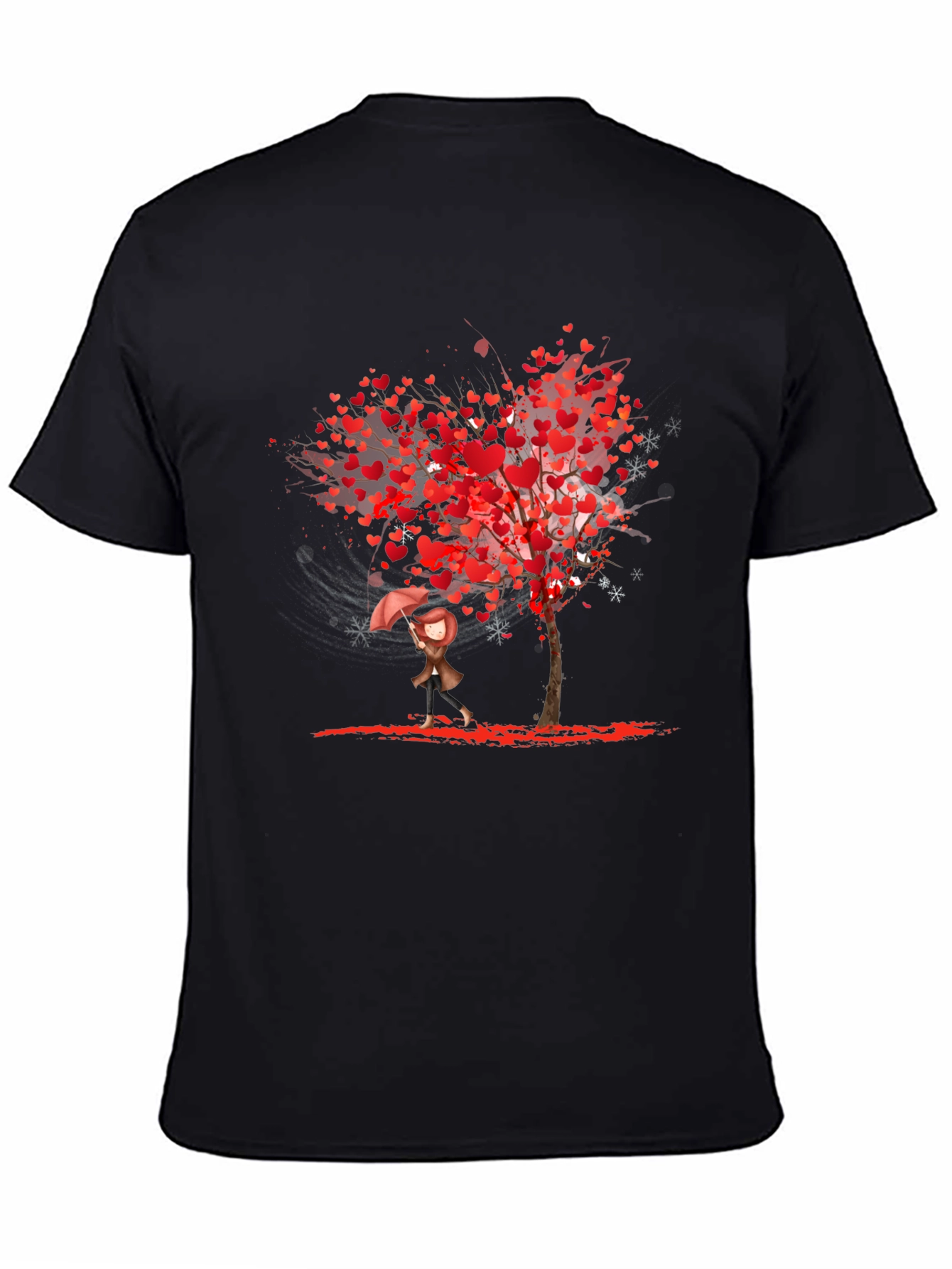 Heart Tree Graphic Black T-Shirt