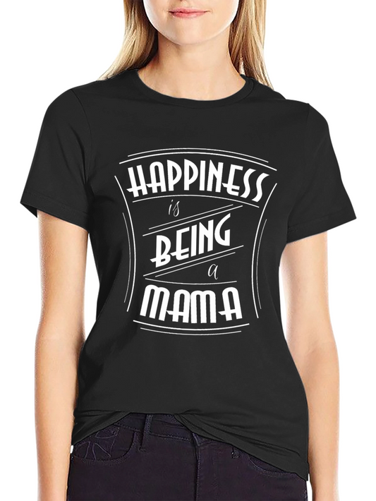 Happiness is Being a Mama T-Shirt - Black