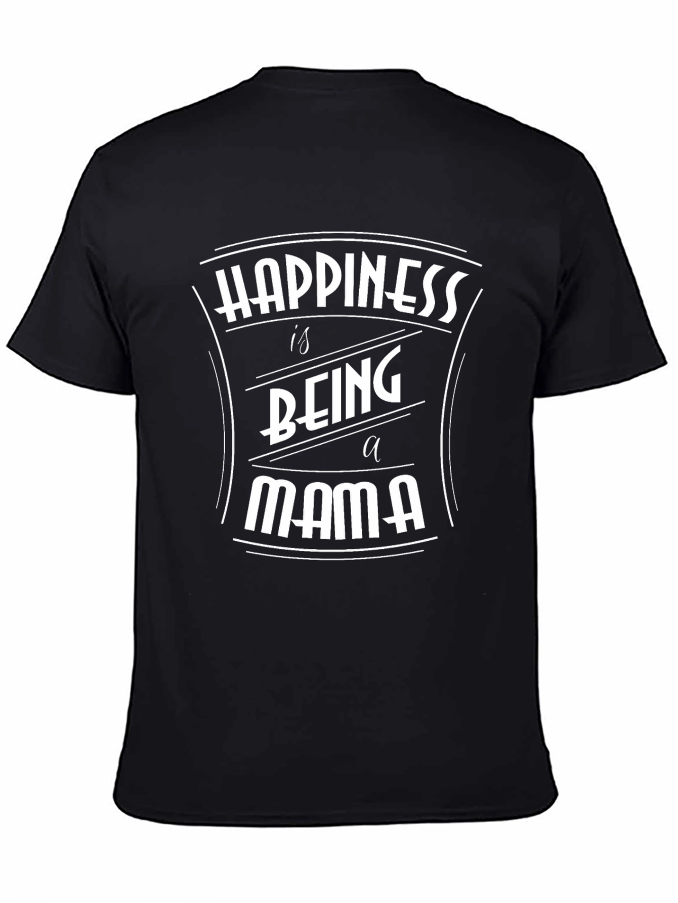 Happiness is Being a Mama T-Shirt - Black