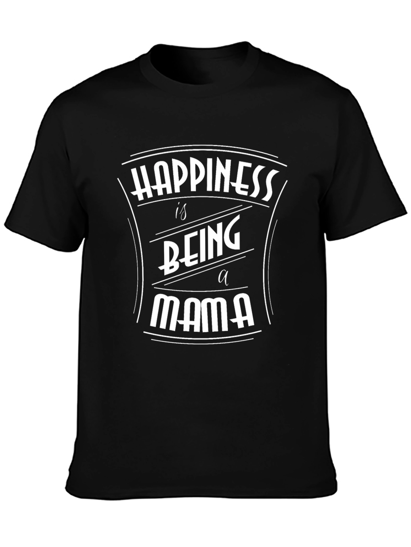 Happiness is Being a Mama T-Shirt - Black