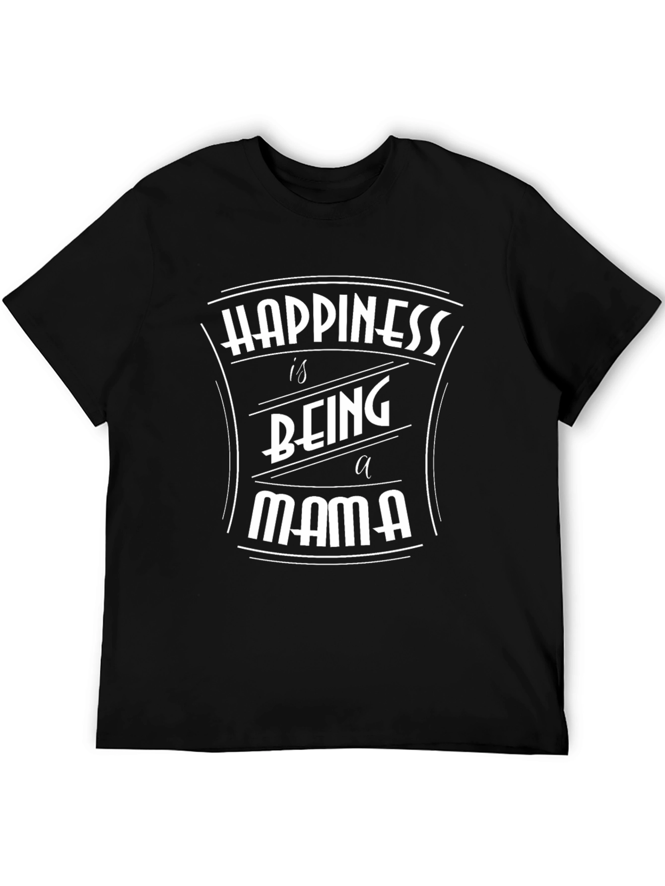 Happiness is Being a Mama T-Shirt - Black