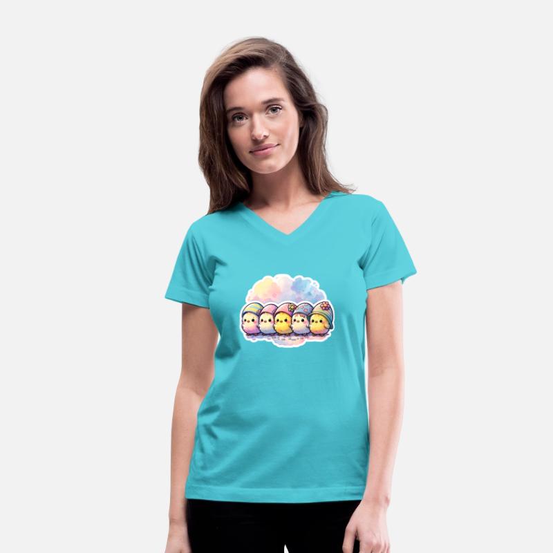 Cute Group of Chicks With Easter Egg