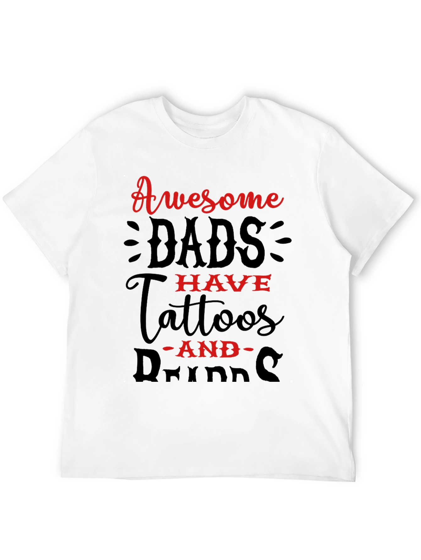 Awesome Dads T-Shirt: Tattoos and Drinks