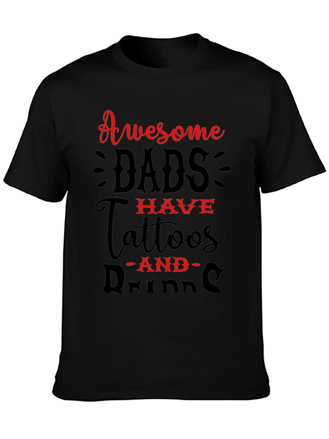 Awesome Dads T-Shirt: Tattoos and Drinks