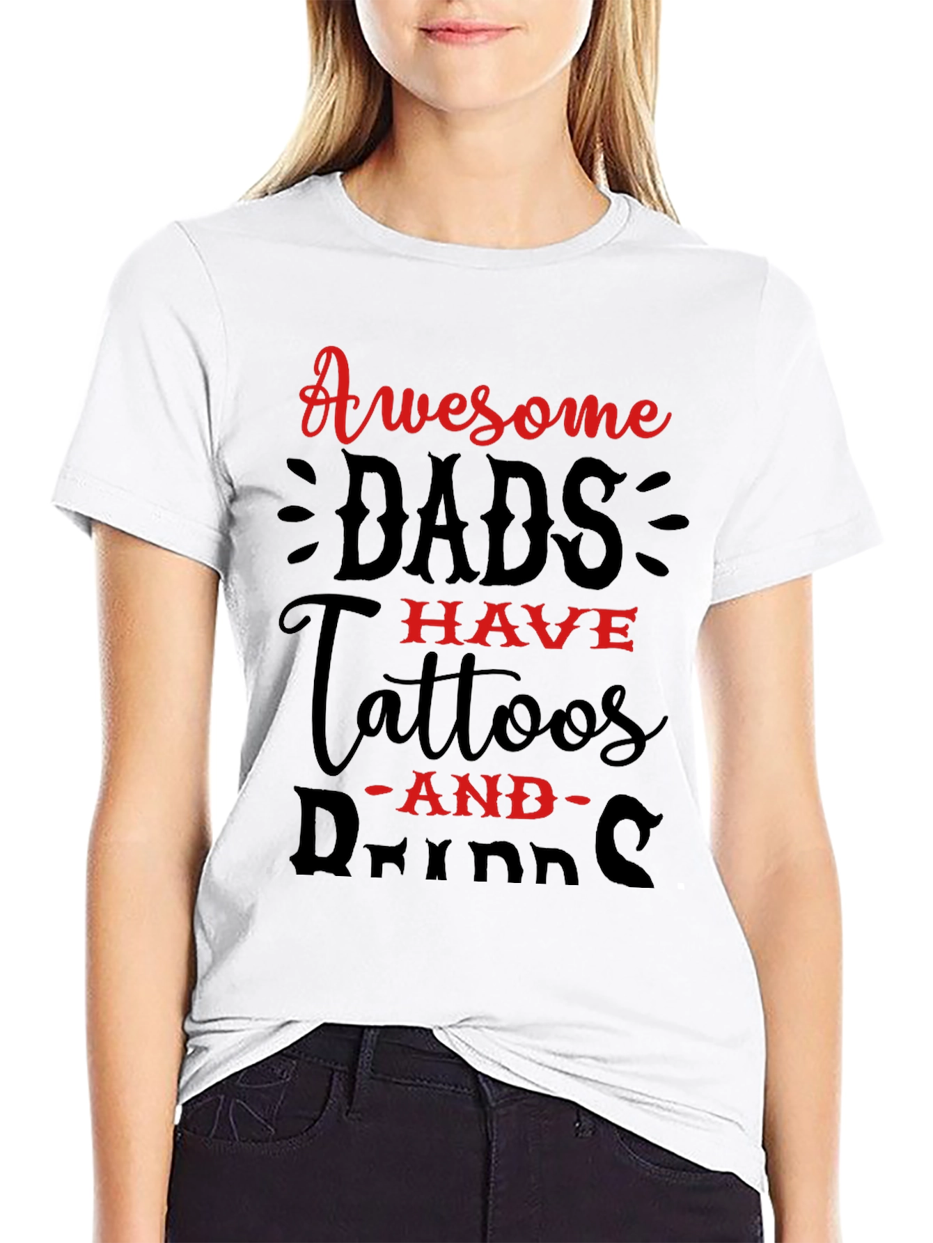 Awesome Dads T-Shirt: Tattoos and Drinks