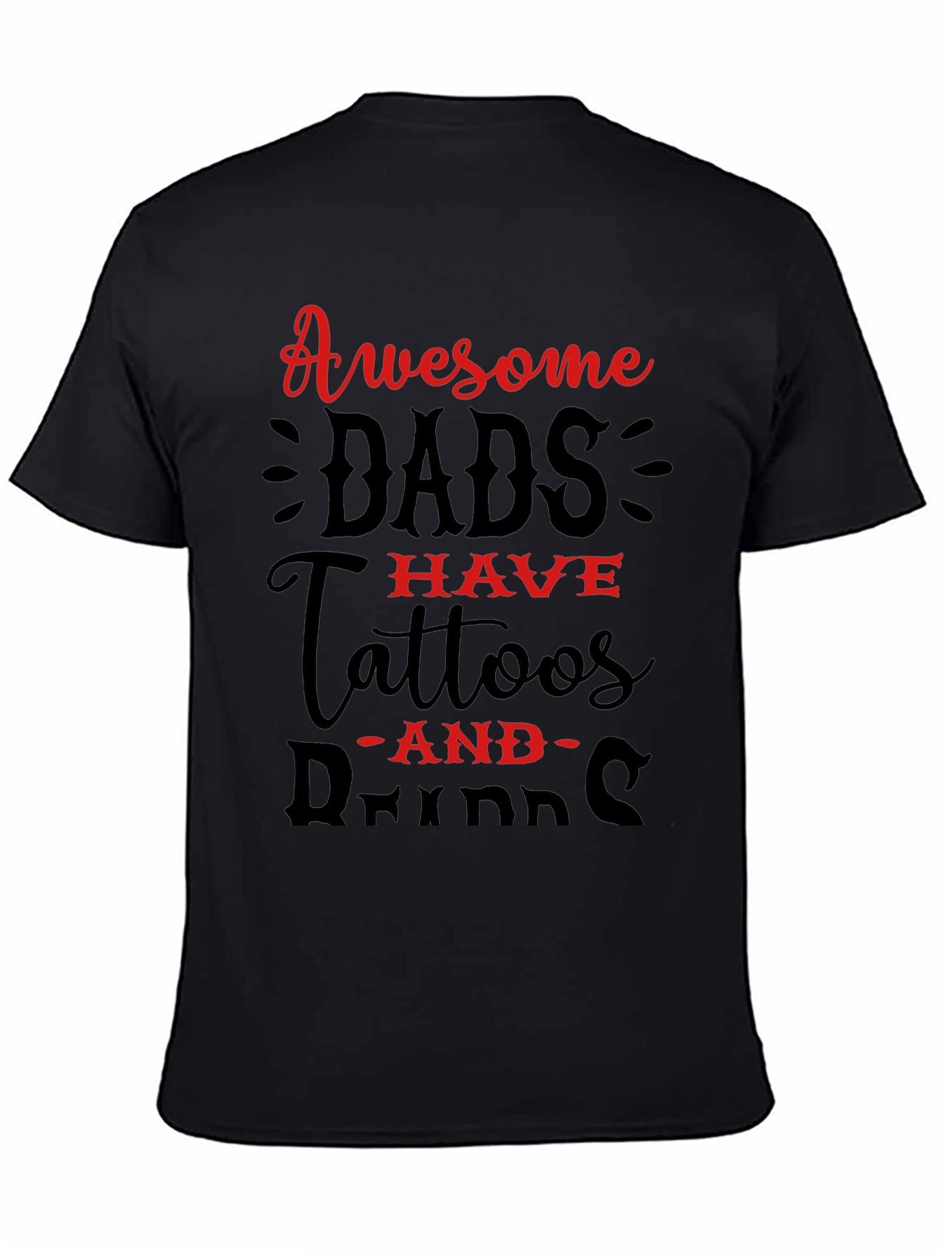 Awesome Dads T-Shirt: Tattoos and Drinks