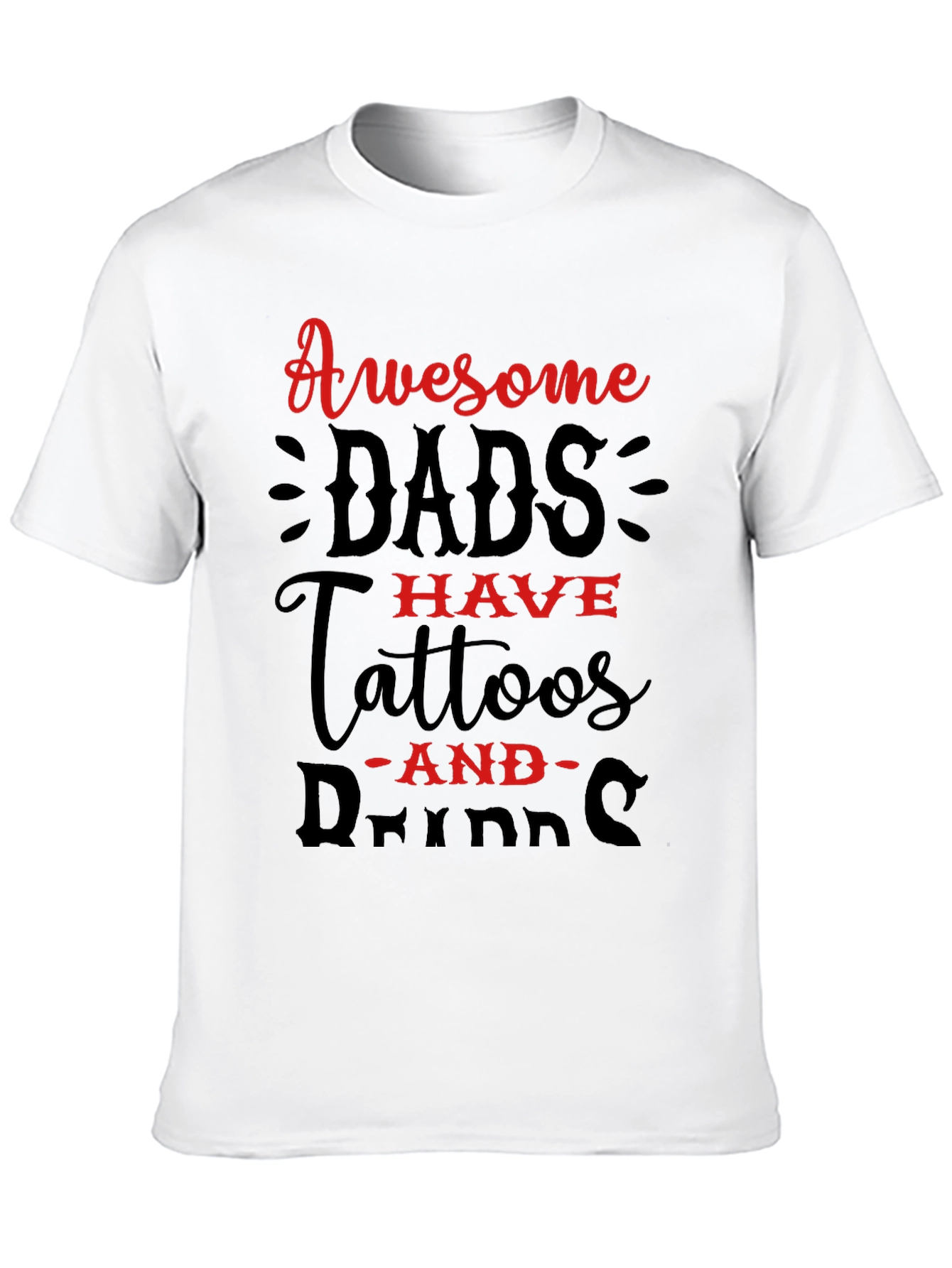 Awesome Dads T-Shirt: Tattoos and Drinks