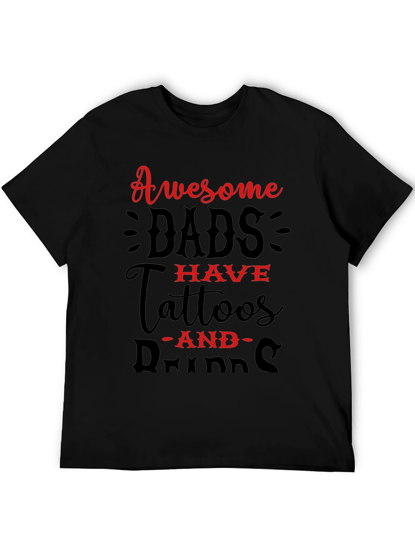 Awesome Dads T-Shirt: Tattoos and Drinks