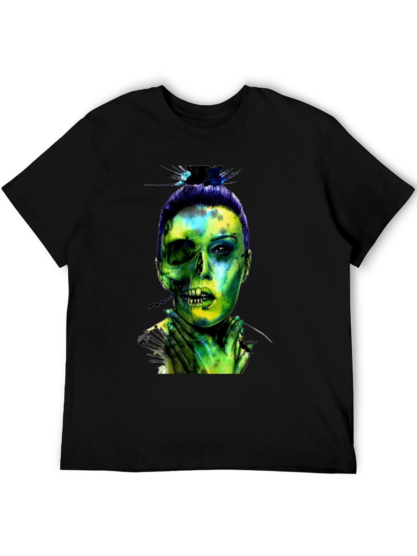 Half Zombie Woman Graphic T-Shirt