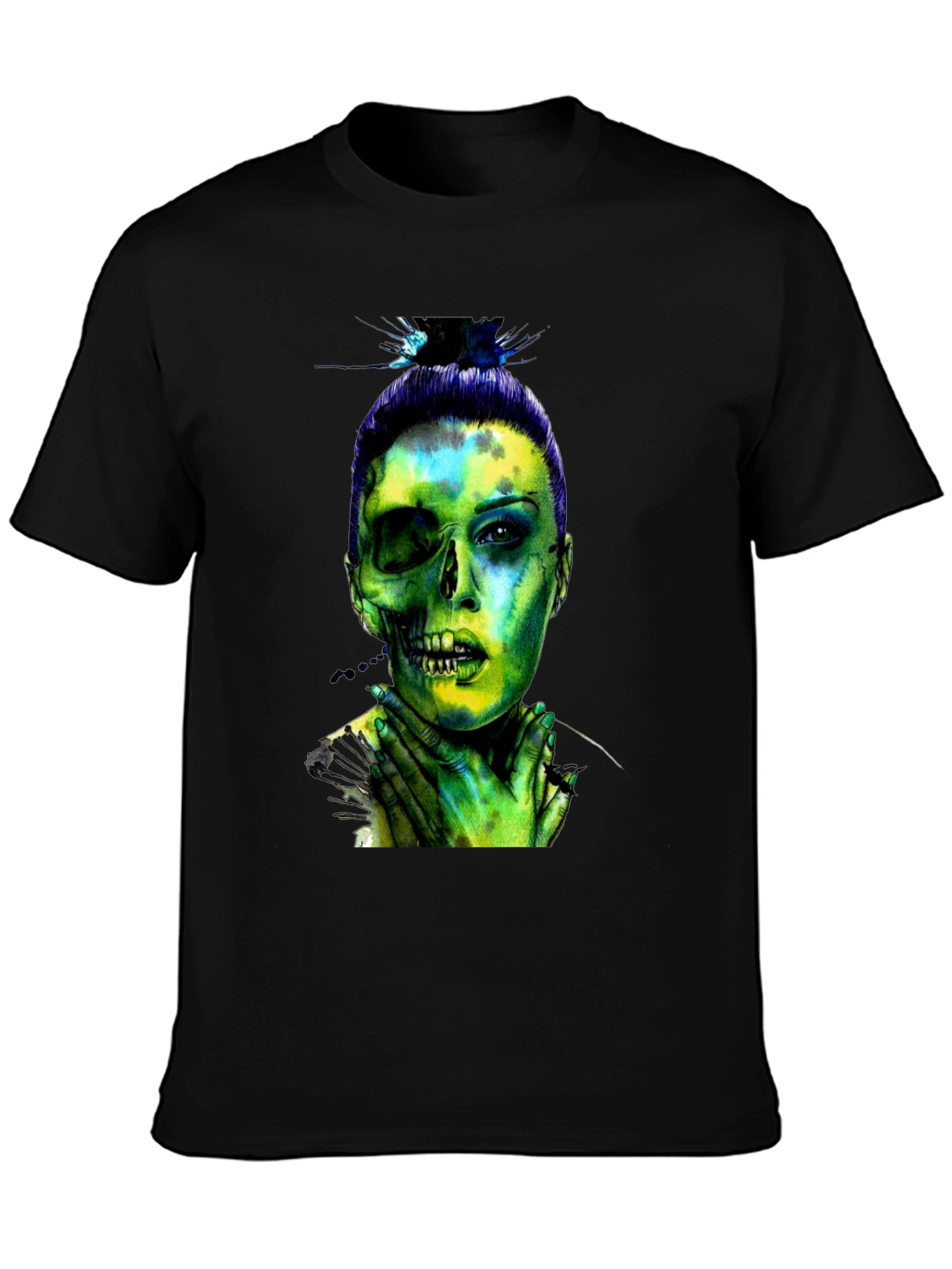 Half Zombie Woman Graphic T-Shirt