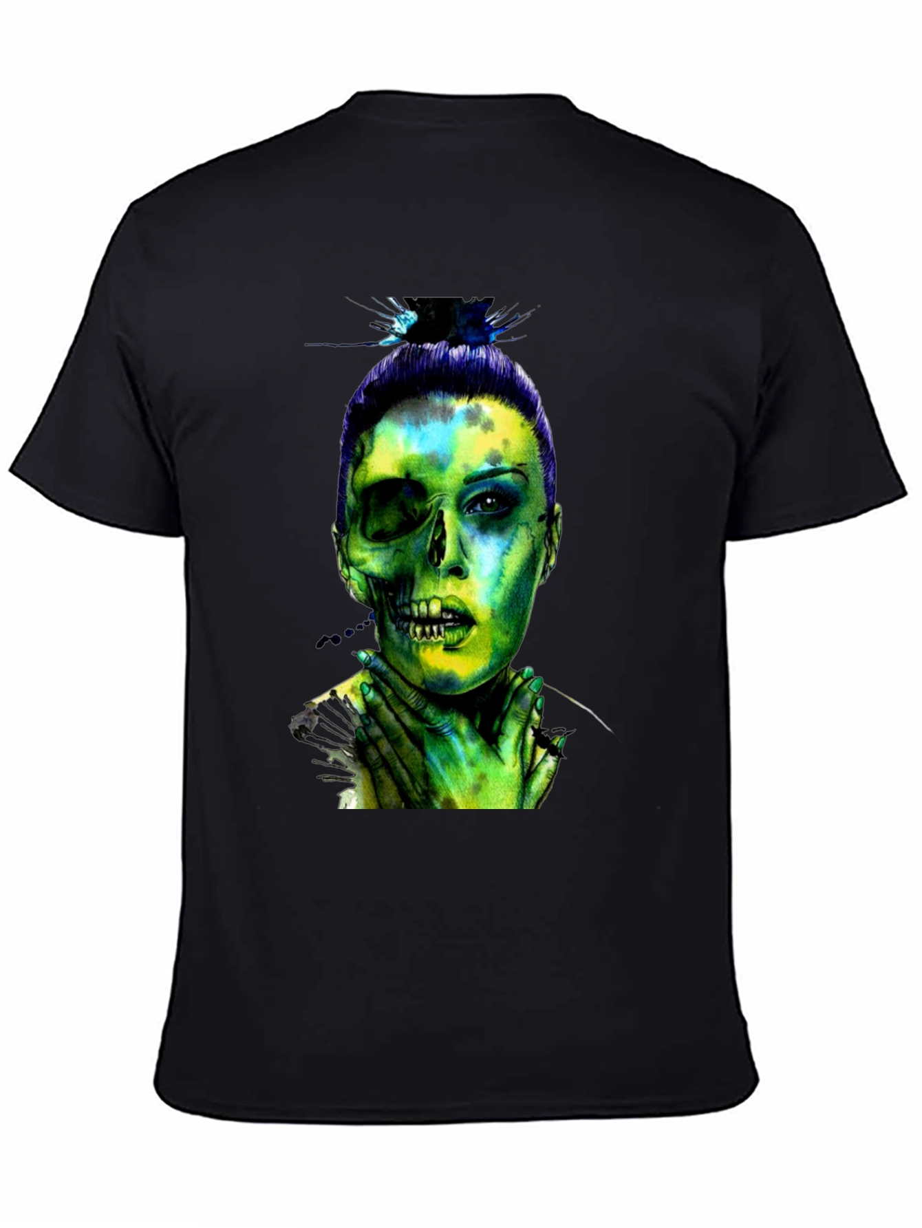 Half Zombie Woman Graphic T-Shirt