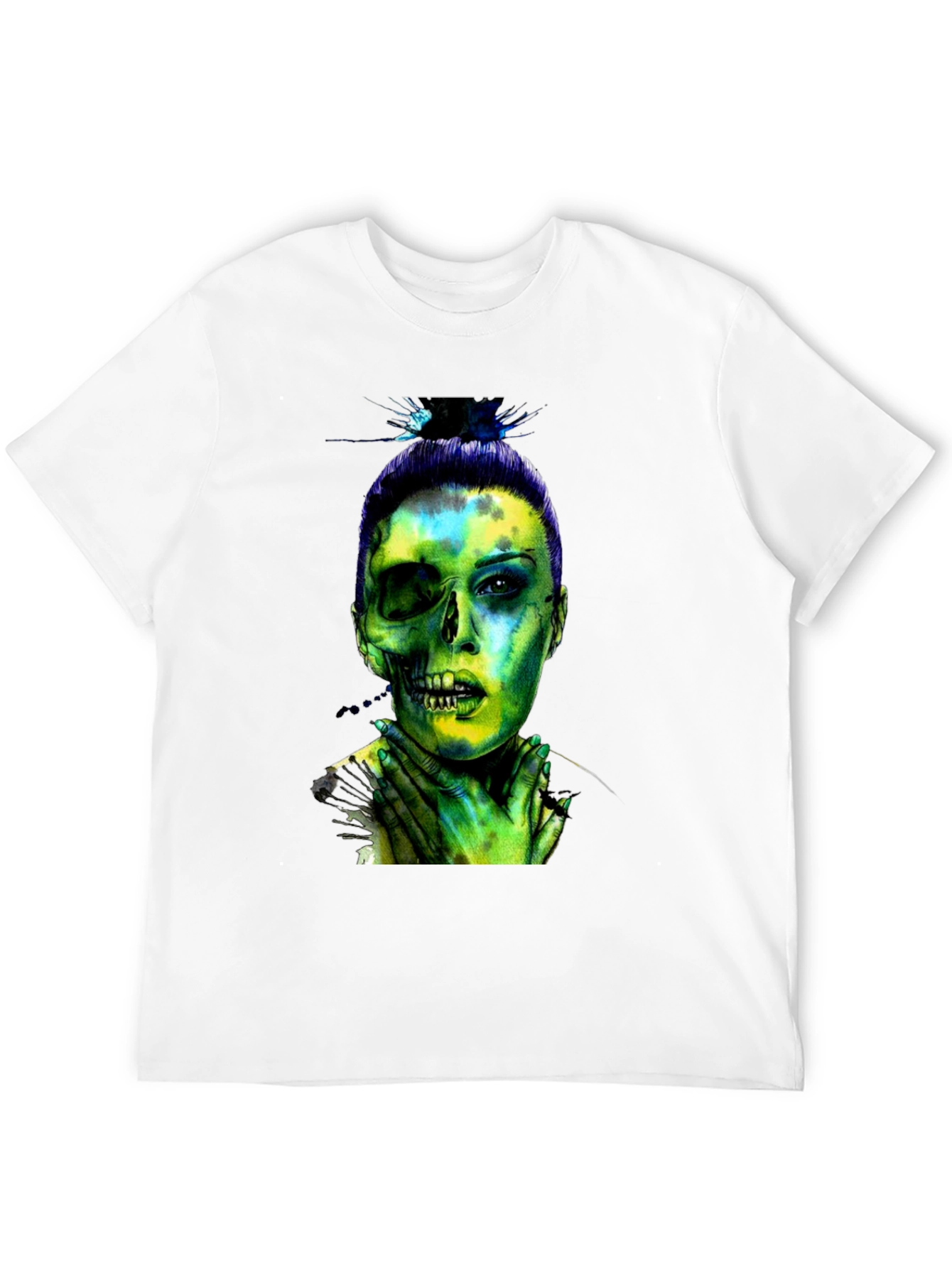Half Zombie Woman Graphic T-Shirt