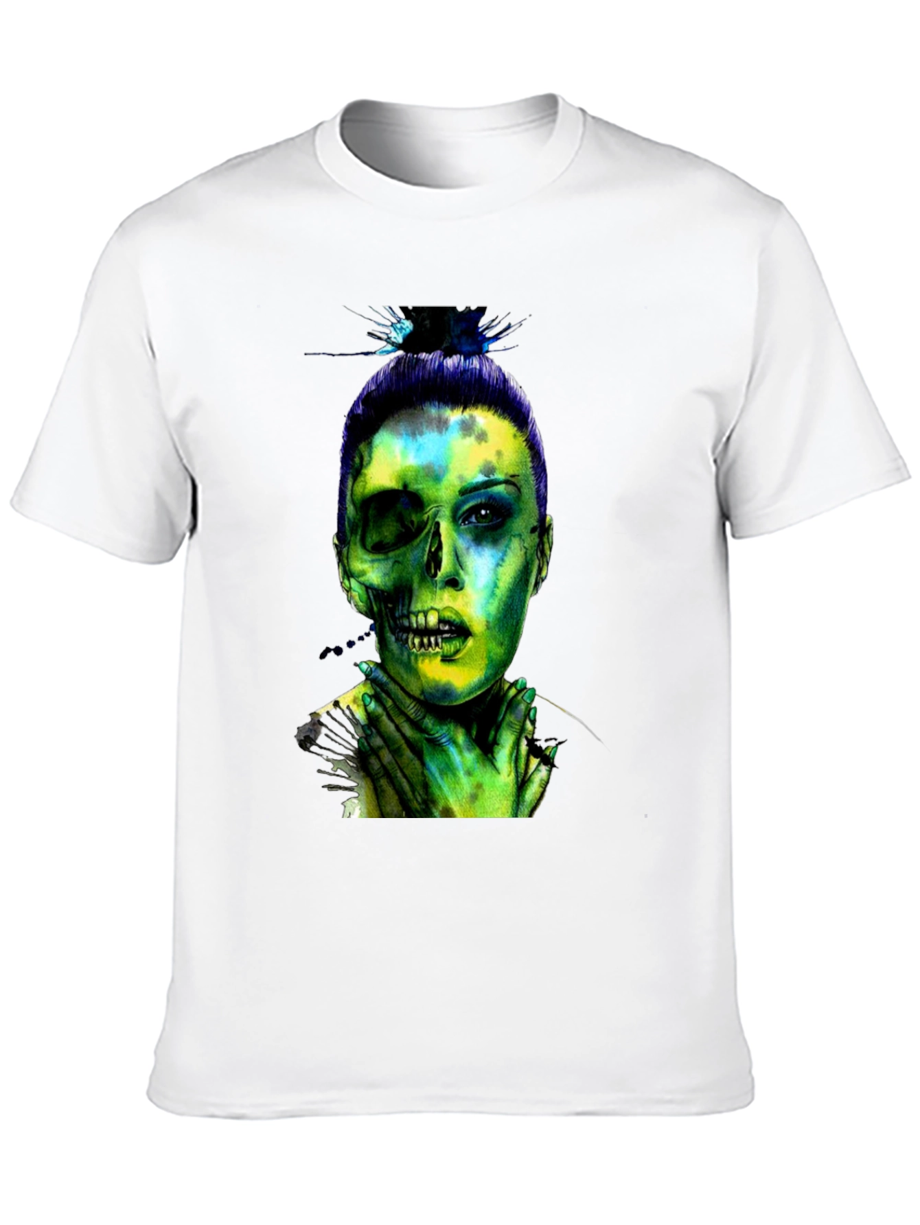 Half Zombie Woman Graphic T-Shirt