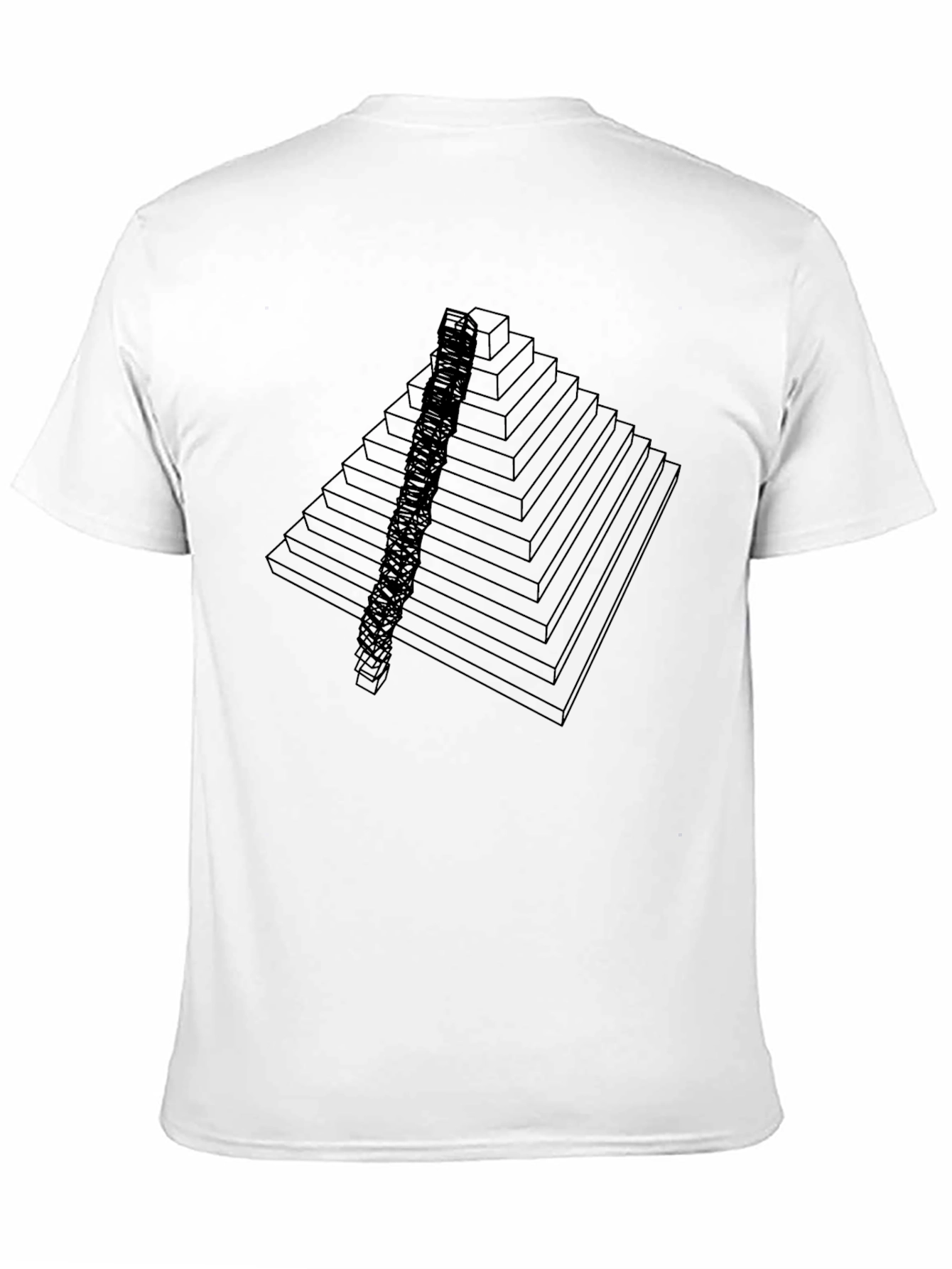 Geometric Pyramid T-Shirt - Modern Black Tee