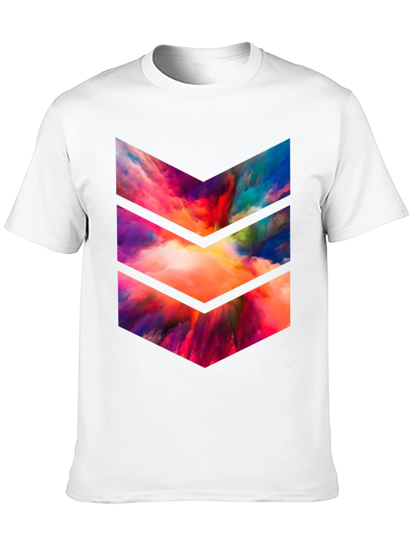 Abstract Chevron Graphic Tee - Black