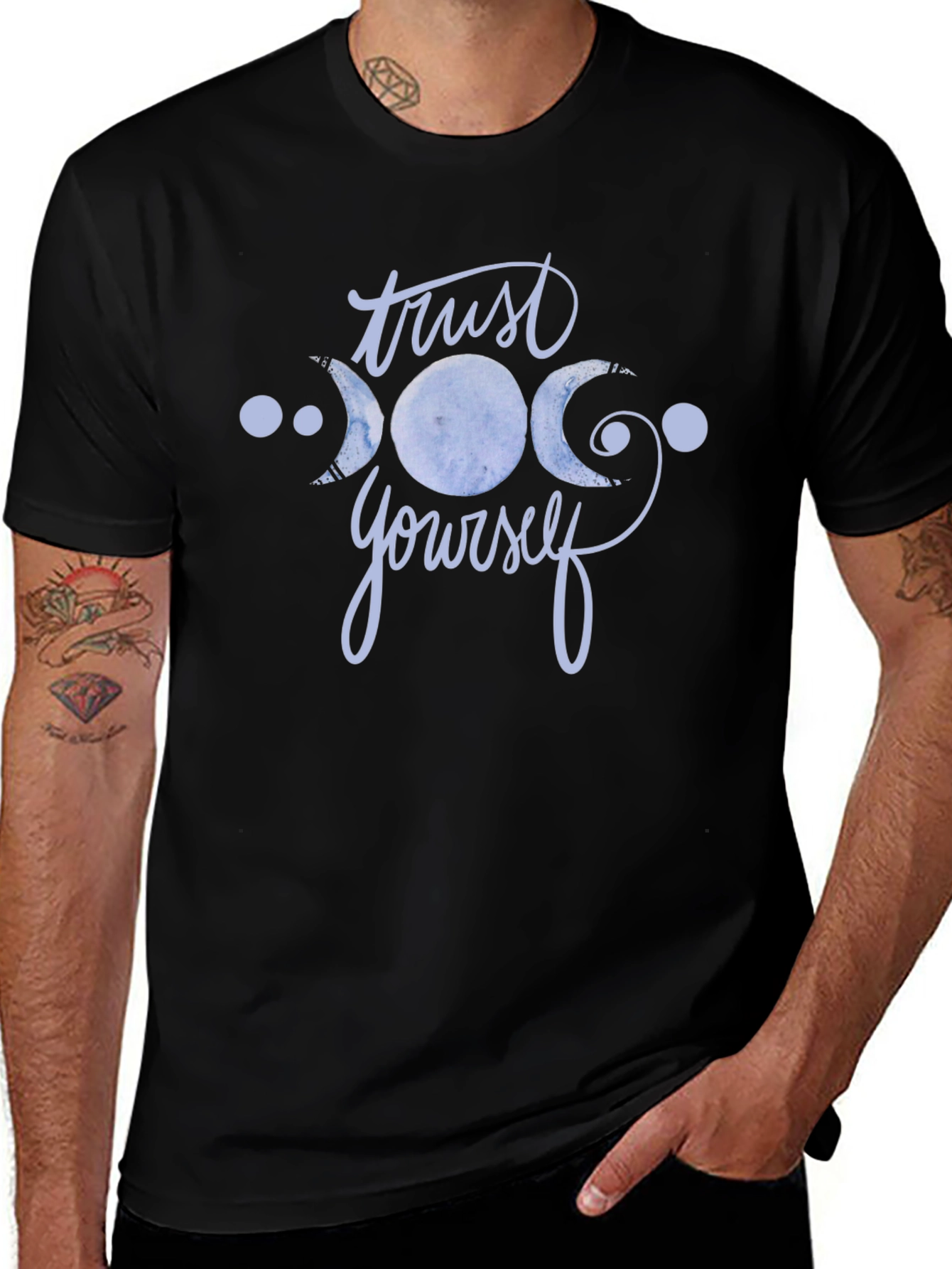 Trust Yourself Moon Phase Black T-Shirt