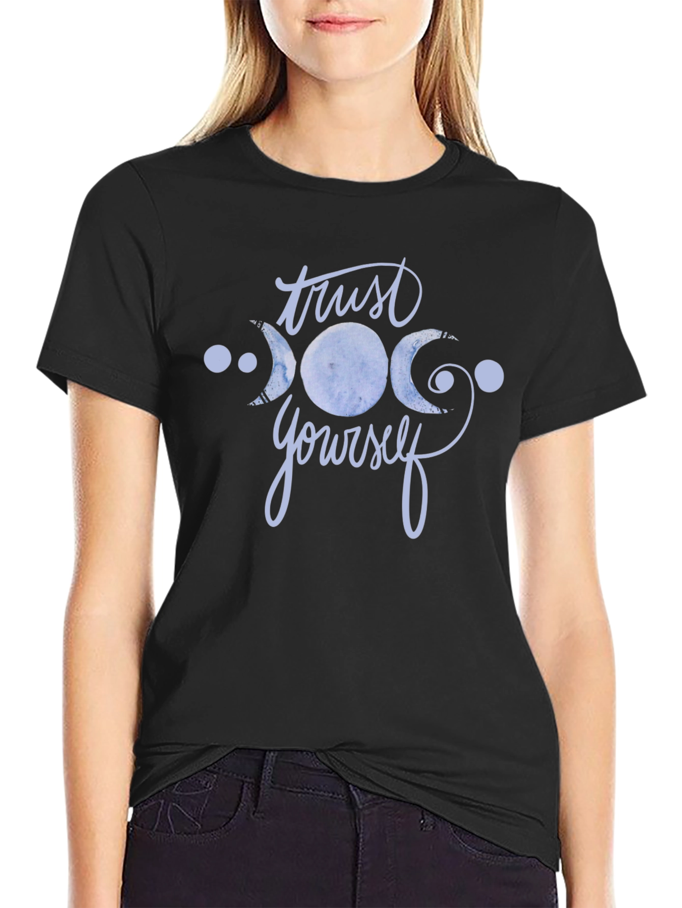 Trust Yourself Moon Phase Black T-Shirt