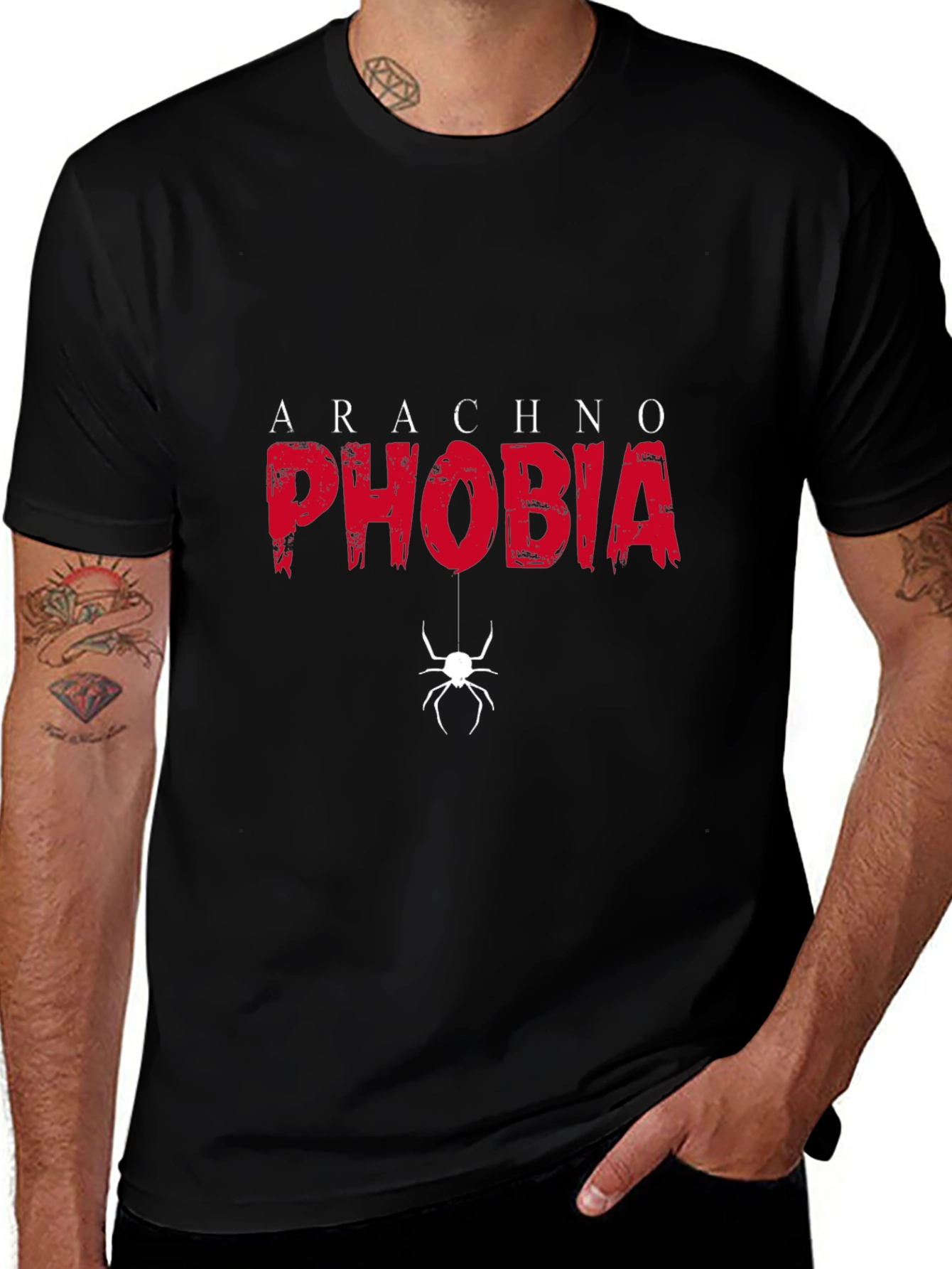 Arachnophobia Graphic Tee - Black Cotton T-Shirt