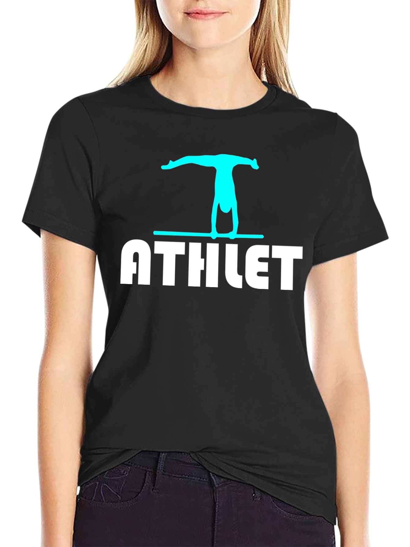 Athlete Graphic T-Shirt - Black Cotton Tee