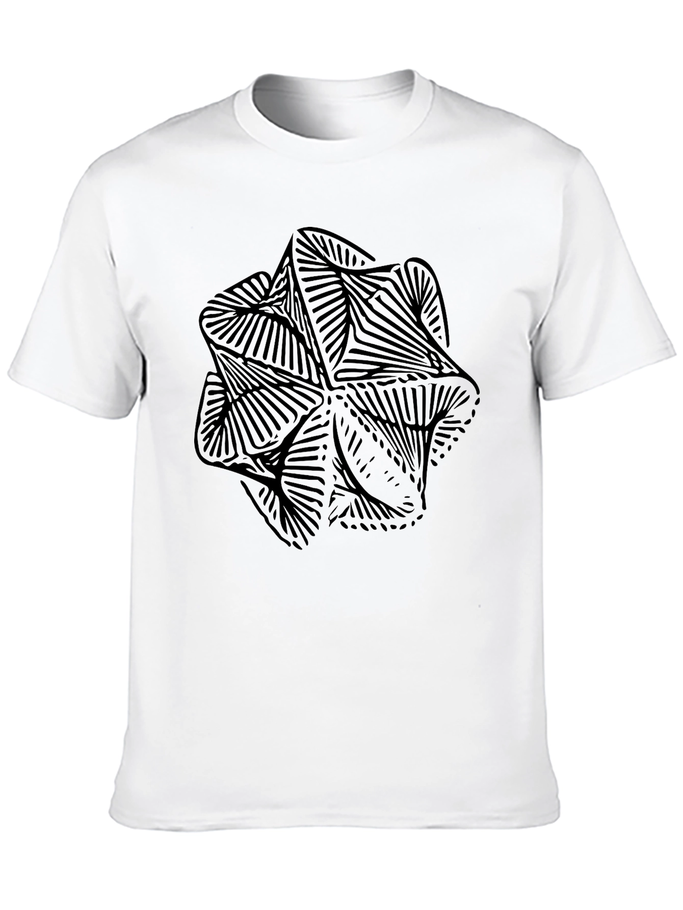 Abstract Geometric Graphic Black T-Shirt