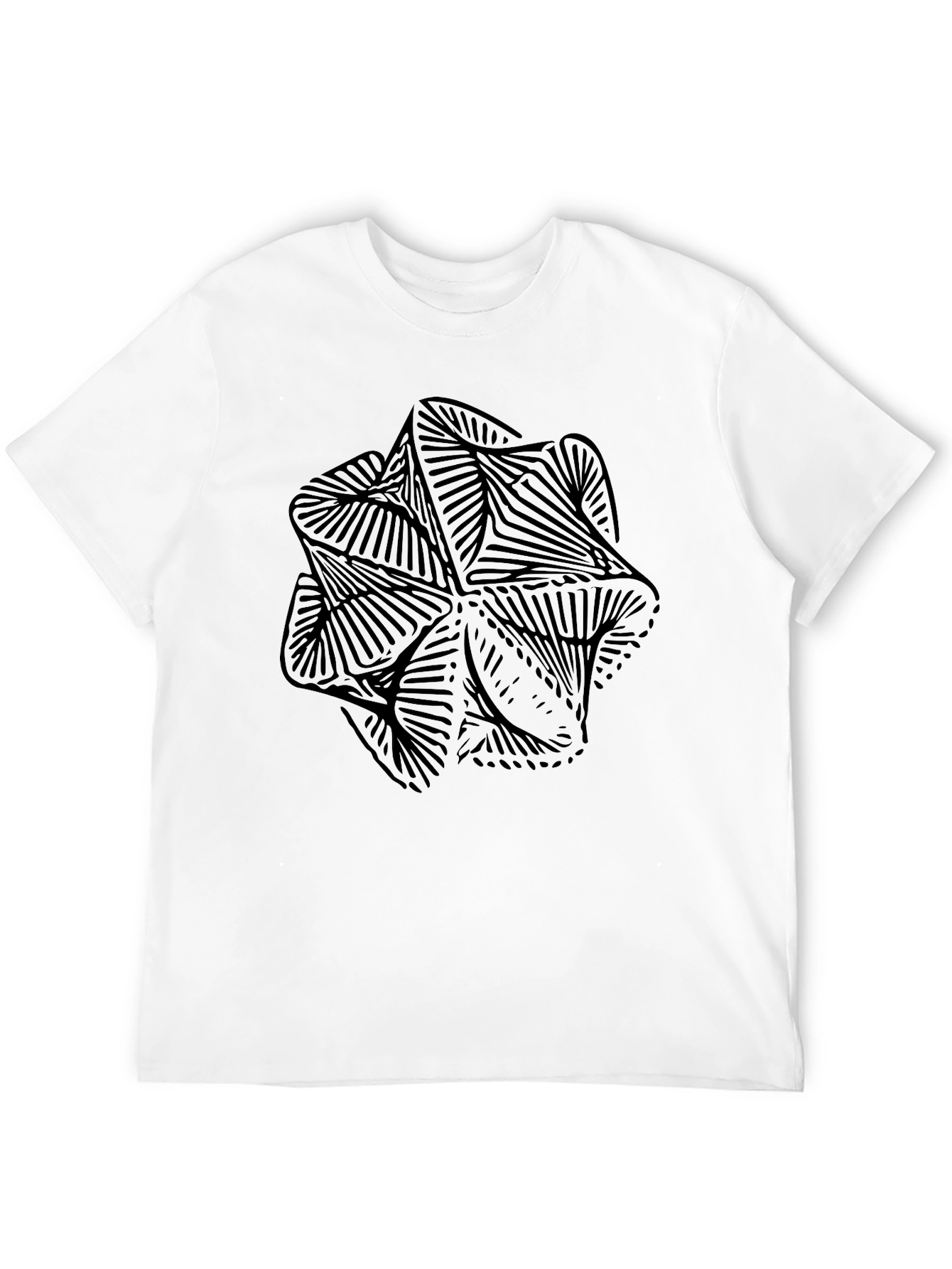 Abstract Geometric Graphic Black T-Shirt