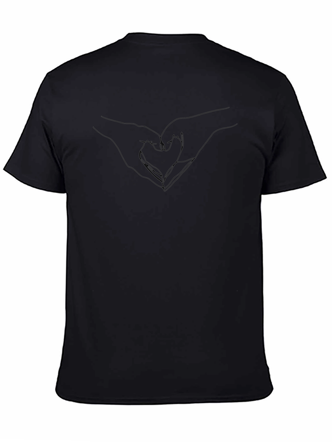 Heart Hands Outline Black T-Shirt - Trendy Graphic Tee