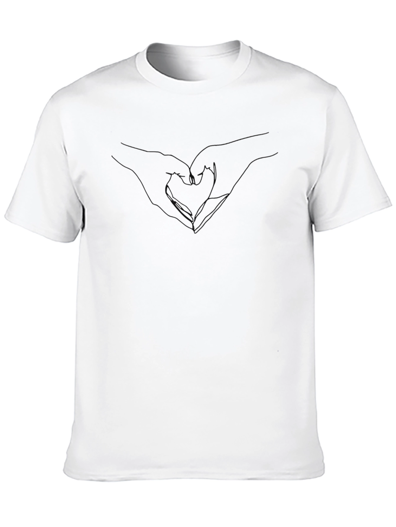 Heart Hands Outline Black T-Shirt - Trendy Graphic Tee