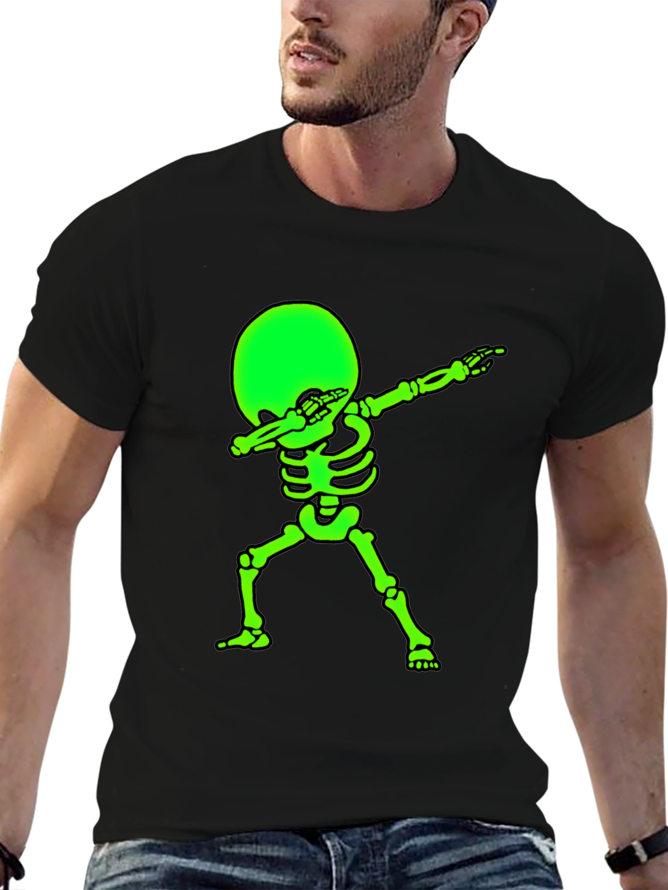 Glow Skeleton Dab T-Shirt - Black Tee
