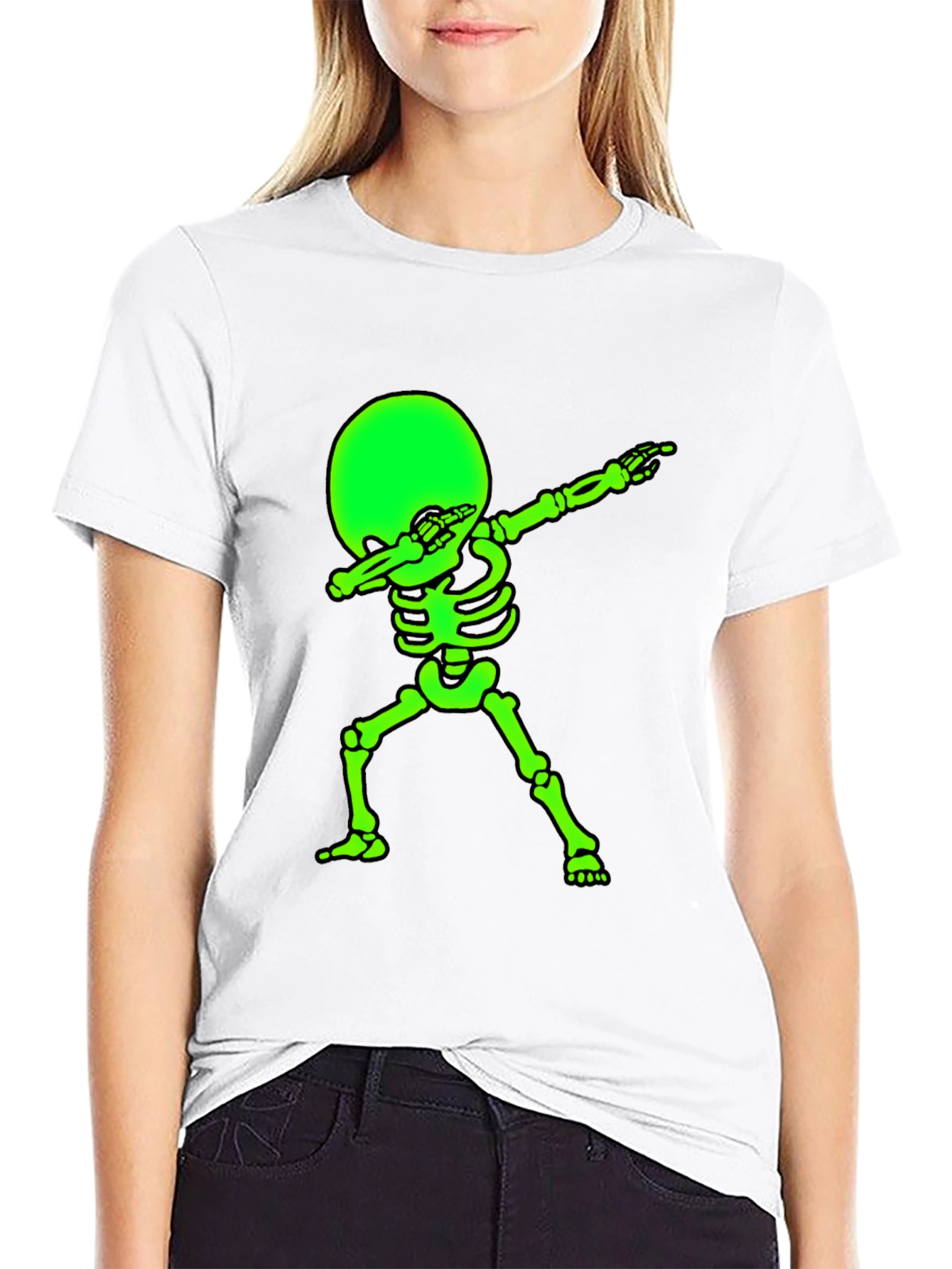 Glow Skeleton Dab T-Shirt - Black Tee