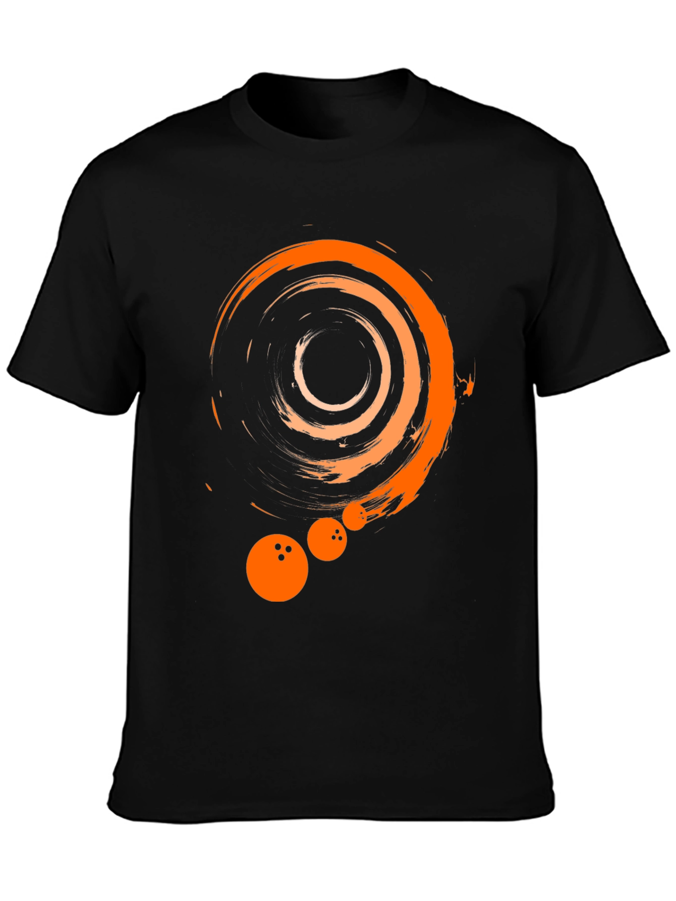 Abstract Bowling Graphic Tee - Black