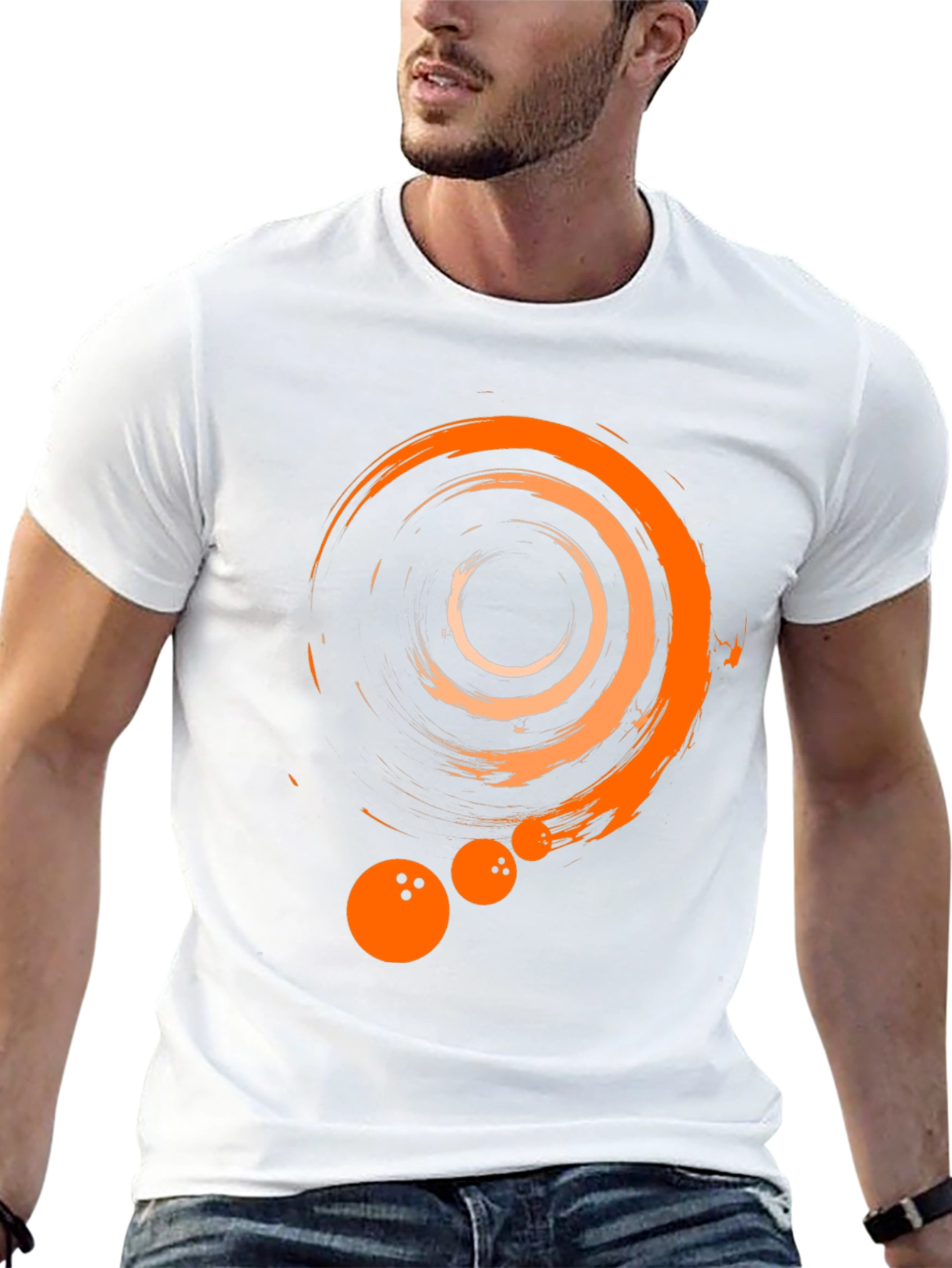 Abstract Bowling Graphic Tee - Black