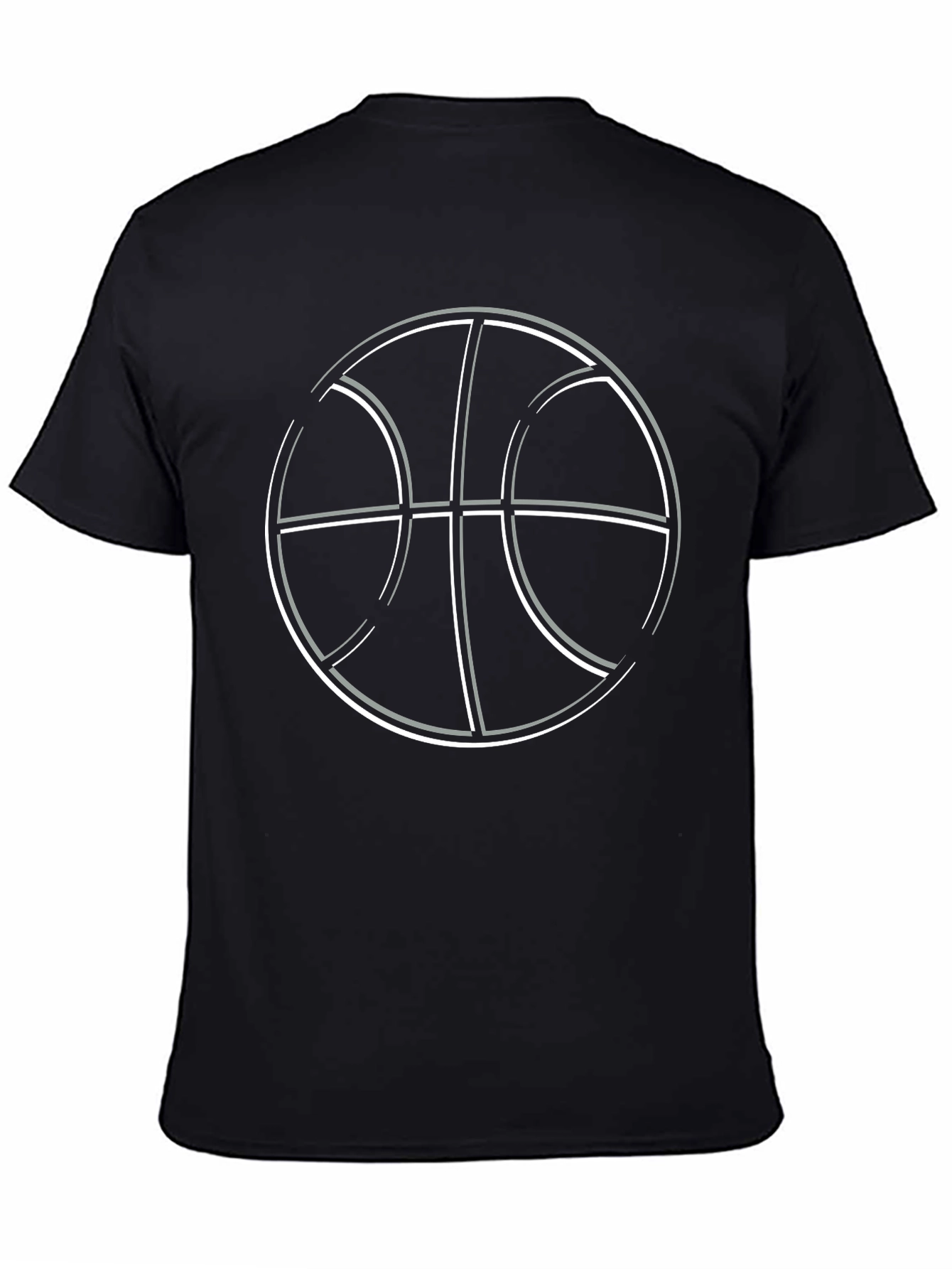 Basketball Graphic Tee - Black Cotton T-Shirt