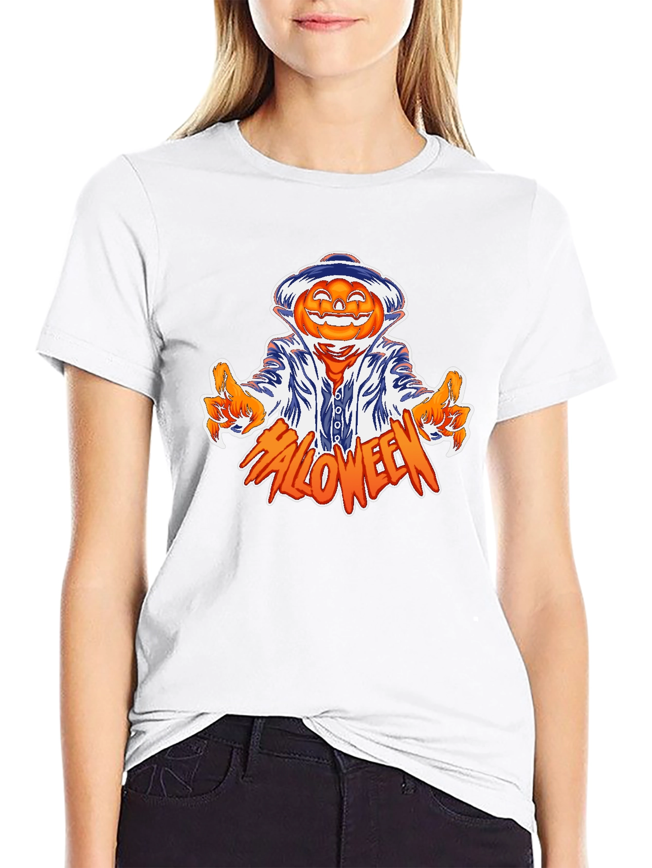 Halloween Pumpkin Character Graphic Tee - Mens