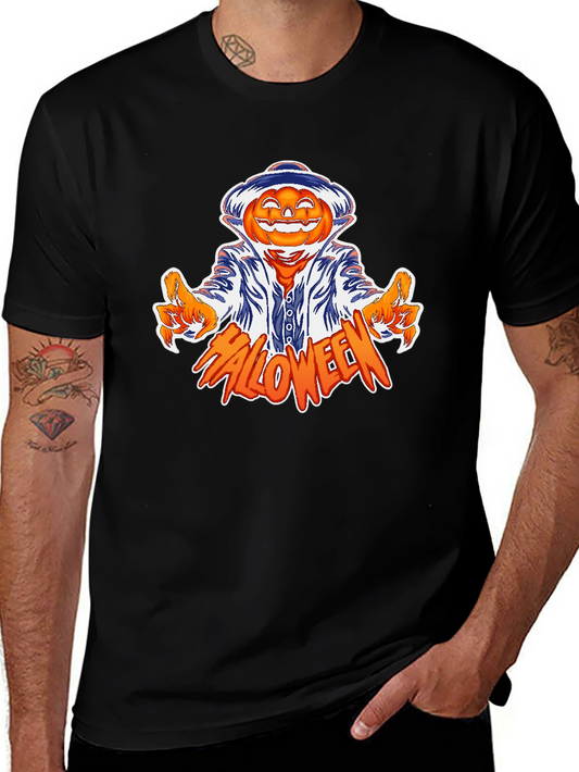 Halloween Pumpkin Character Graphic Tee - Mens