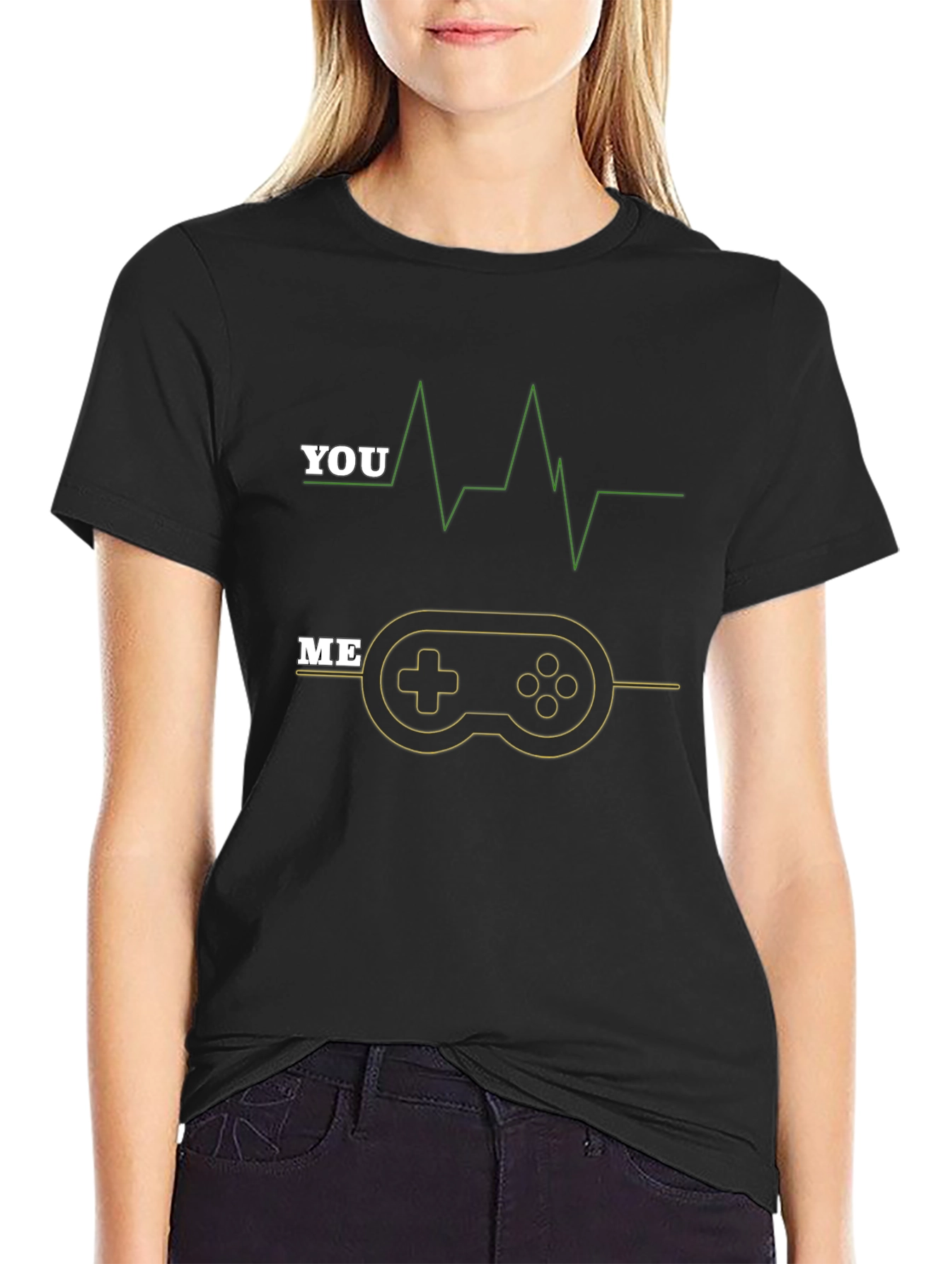 Gamer Heartbeat Black Graphic Tee