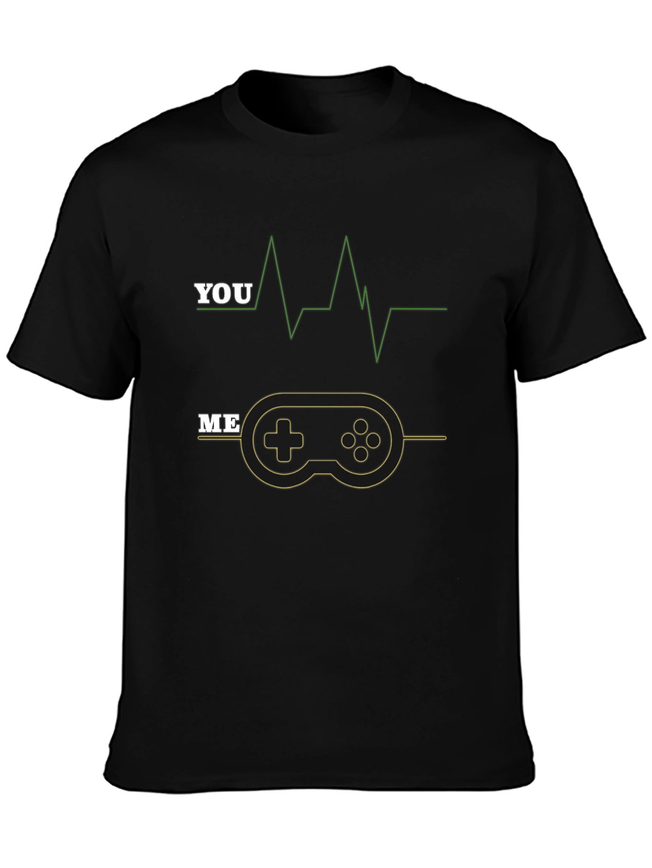 Gamer Heartbeat Black Graphic Tee