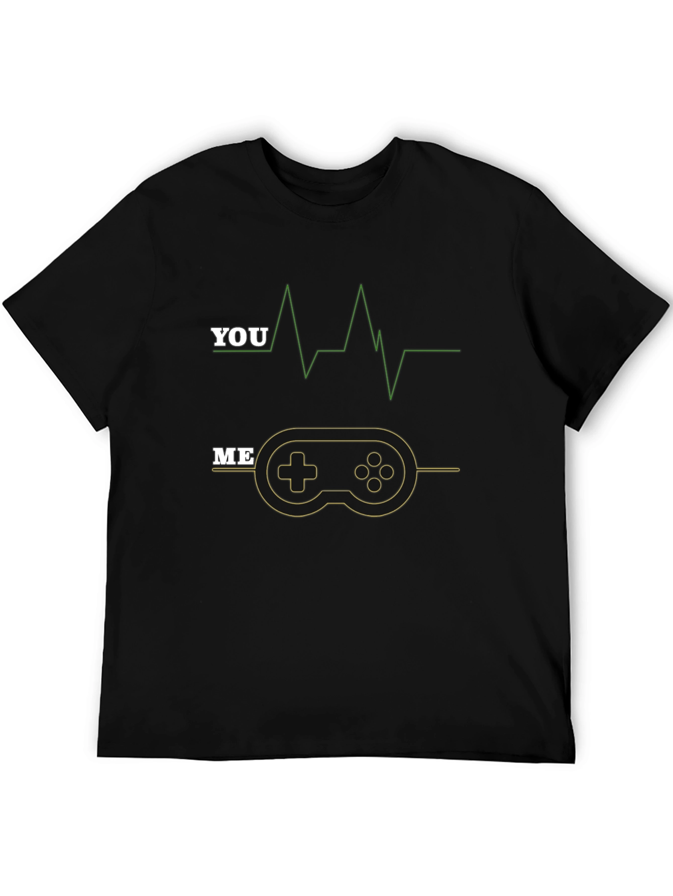 Gamer Heartbeat Black Graphic Tee
