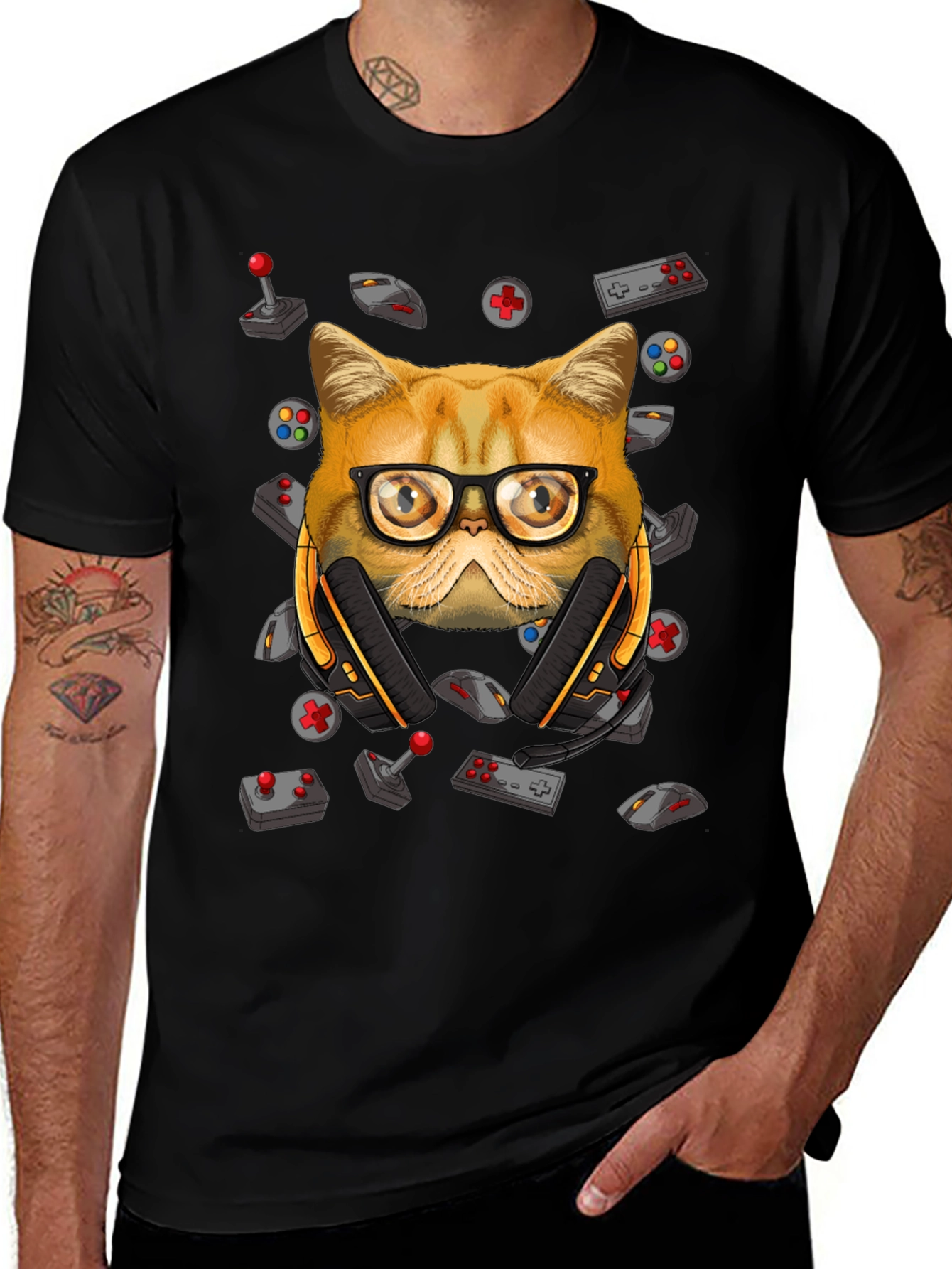 Gamer Cat T-Shirt - Funny Graphic Tee