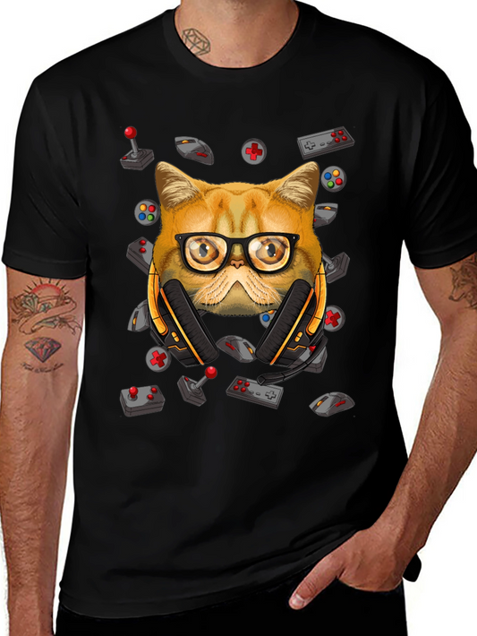 Gamer Cat T-Shirt - Funny Graphic Tee