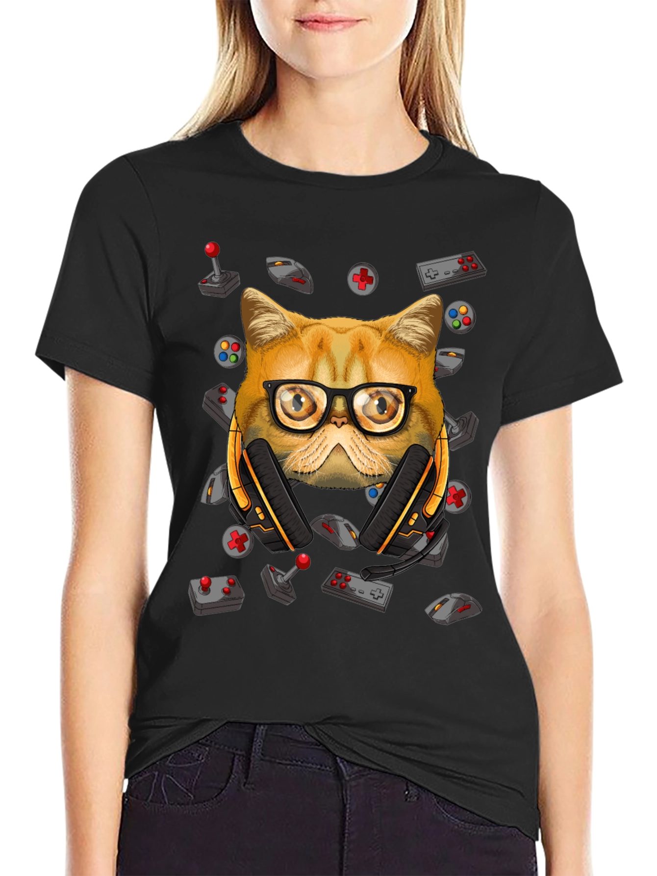 Gamer Cat T-Shirt - Funny Graphic Tee