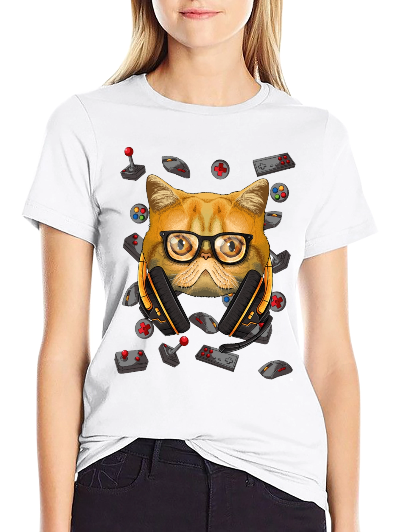 Gamer Cat T-Shirt - Funny Graphic Tee