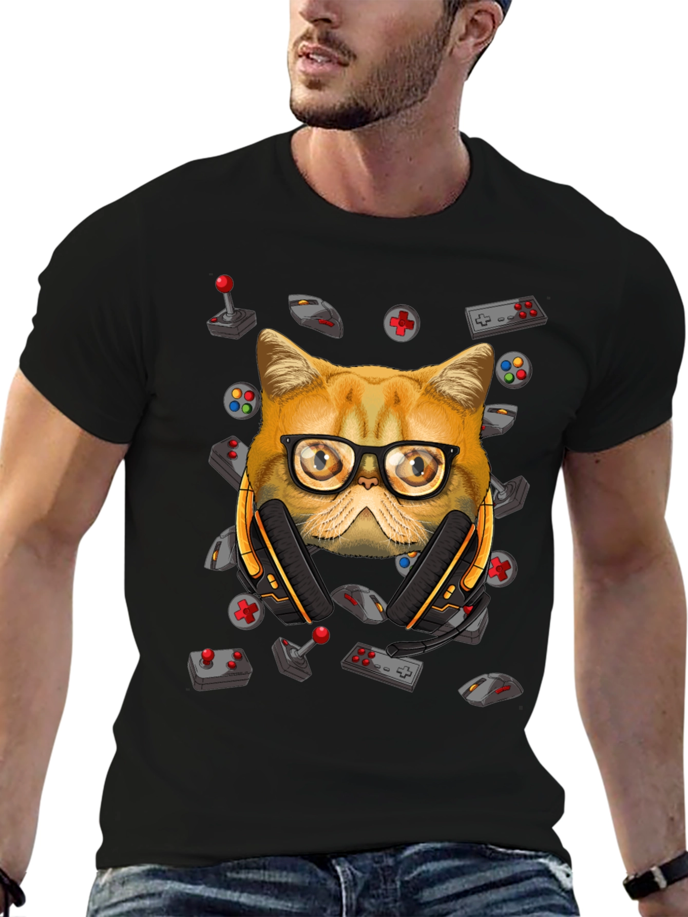 Gamer Cat T-Shirt - Funny Graphic Tee
