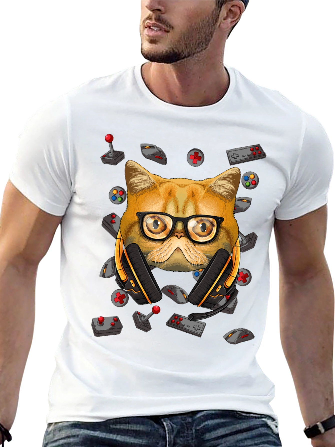 Gamer Cat T-Shirt - Funny Graphic Tee