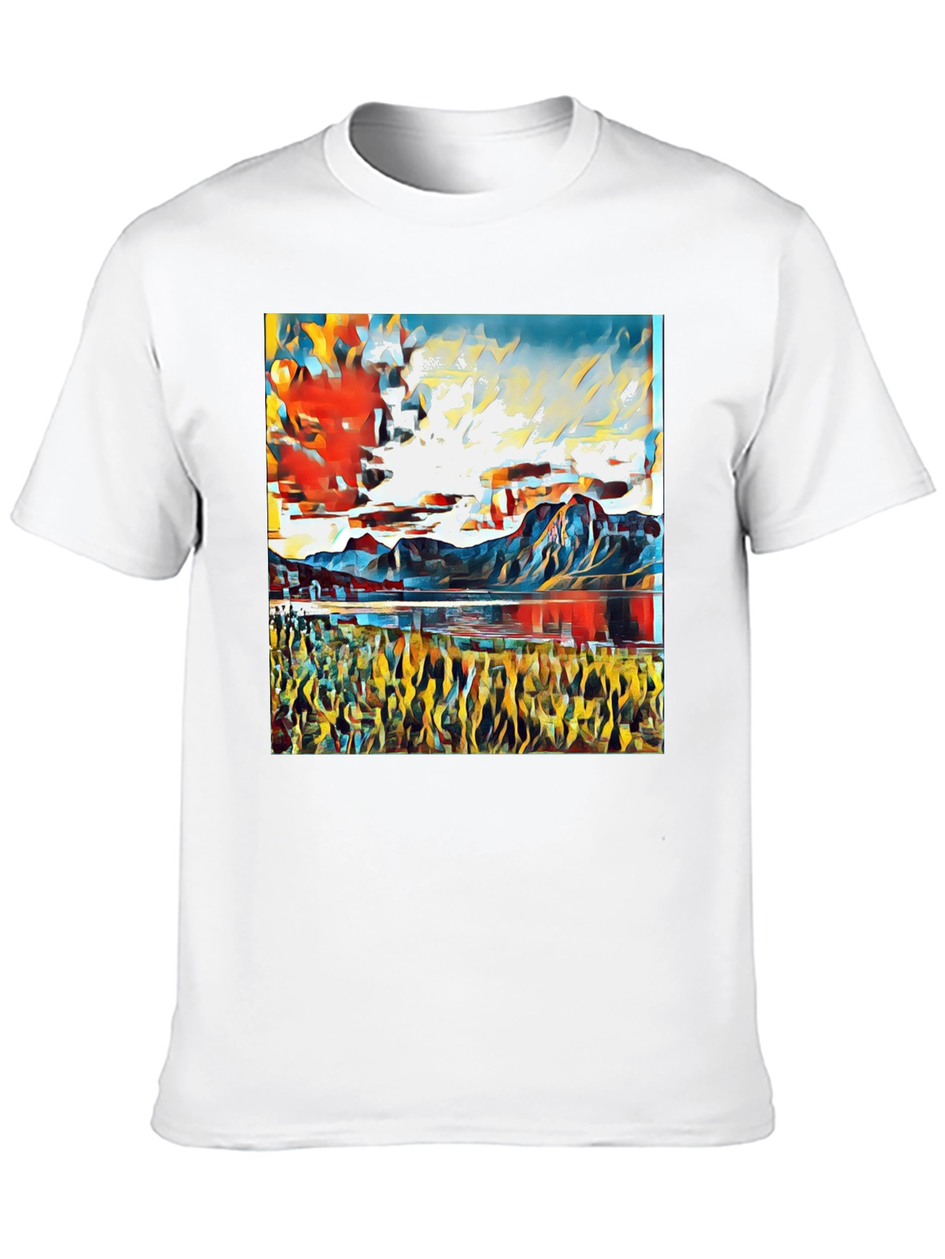 Abstract Landscape Graphic Tee - Stylish Art Shirt