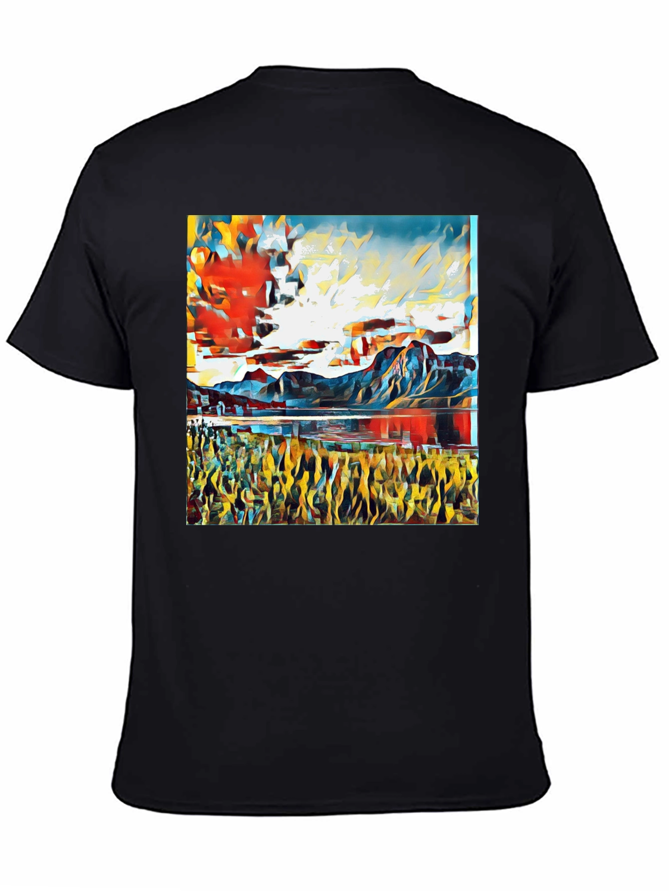 Abstract Landscape Graphic Tee - Stylish Art Shirt