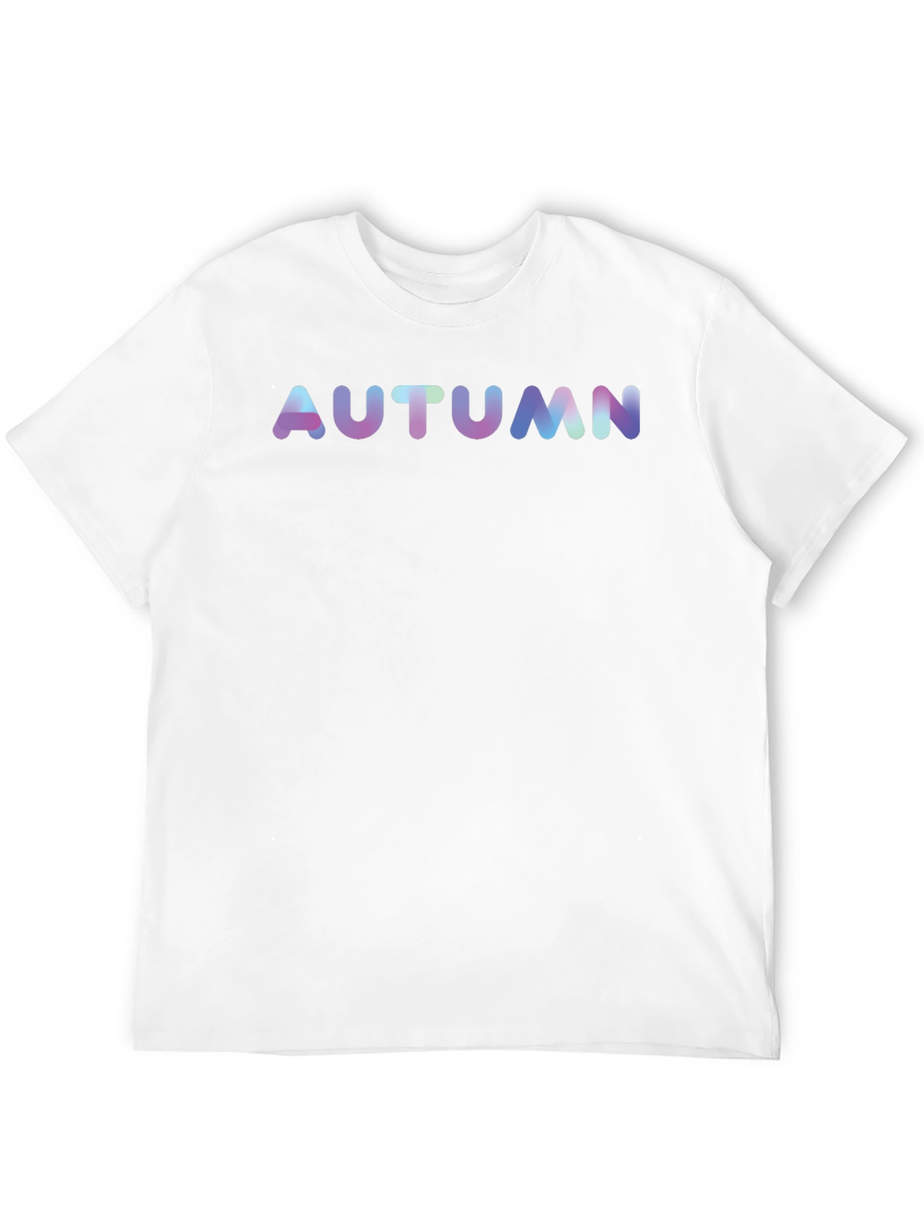 Autumn Black T-Shirt Gradient Text Casual Tee