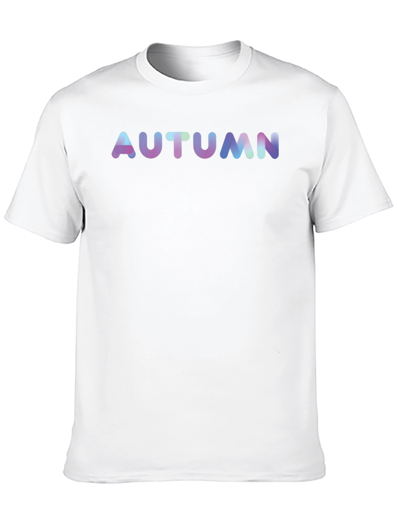 Autumn Black T-Shirt Gradient Text Casual Tee