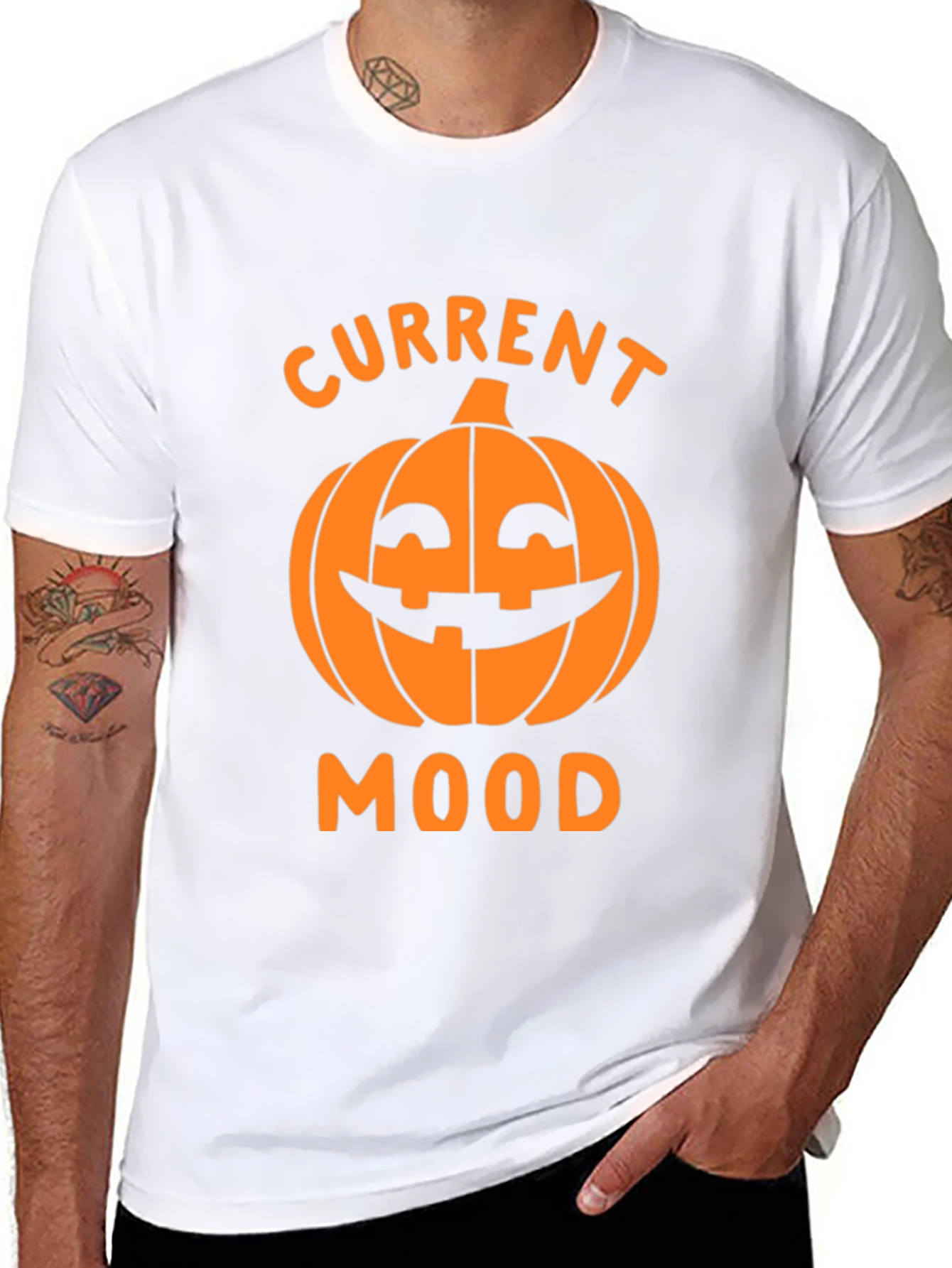 Halloween Pumpkin Current Mood Graphic T-Shirt